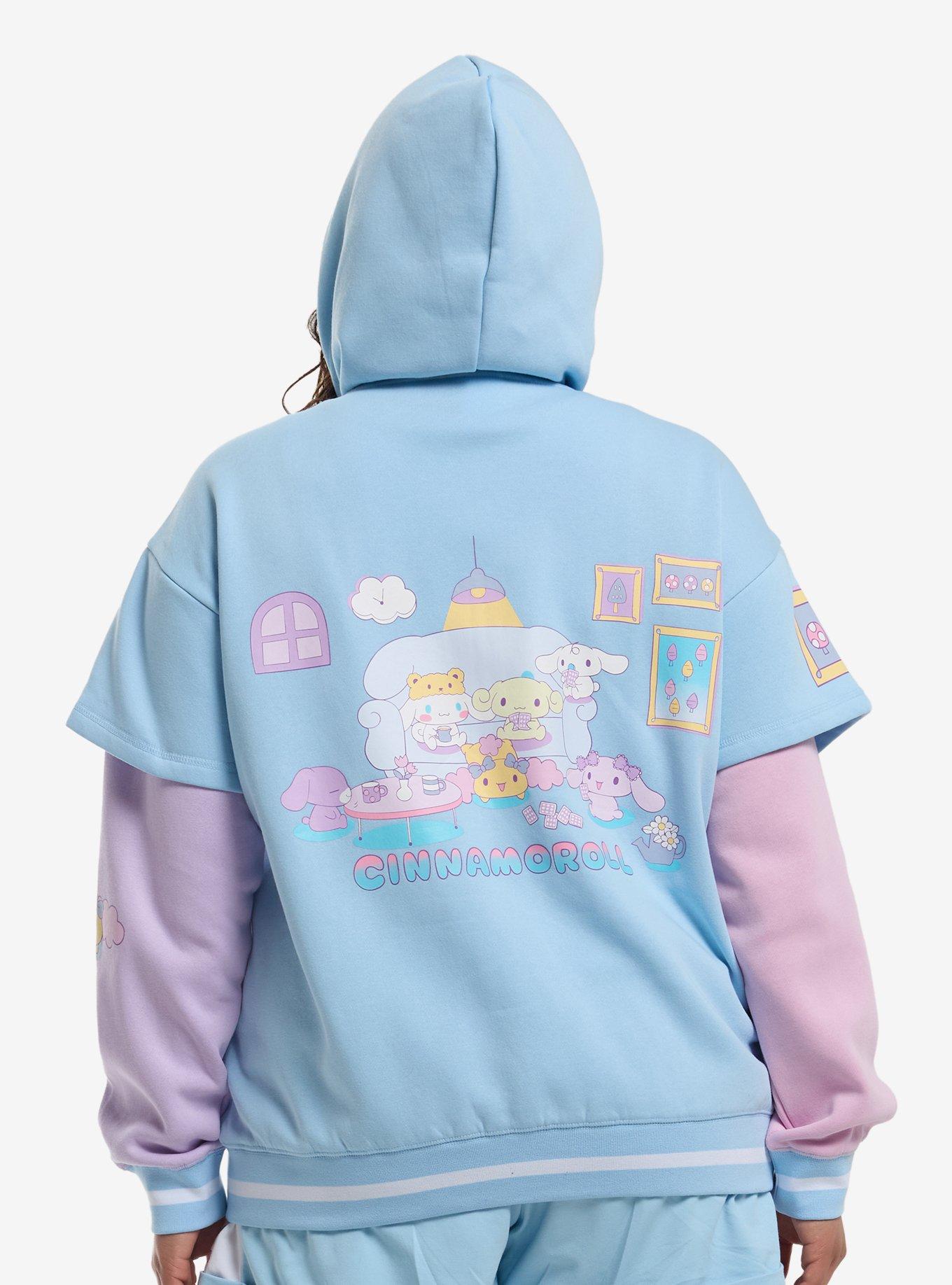 Cinnamoroll Sleepover Girls Twofer Hoodie Plus Size, , hi-res