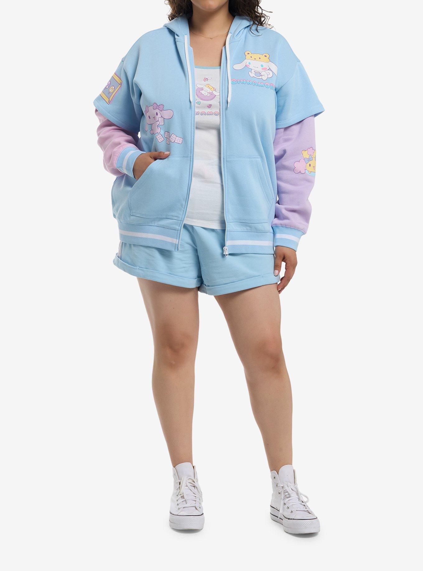 Cinnamoroll Sleepover Girls Twofer Hoodie Plus Size, MULTI, alternate