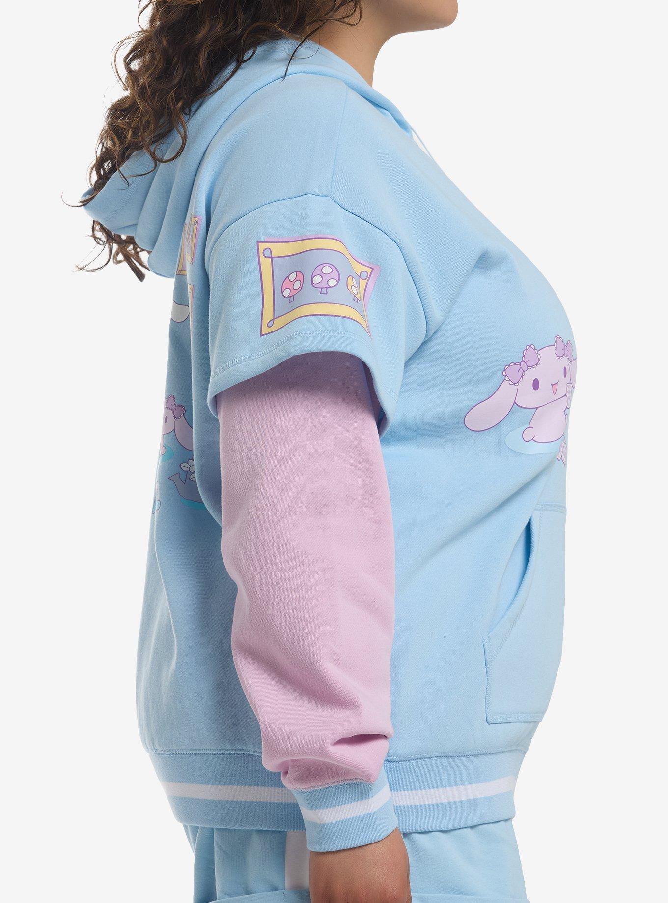 Cinnamoroll Sleepover Girls Twofer Hoodie Plus Size, MULTI, alternate