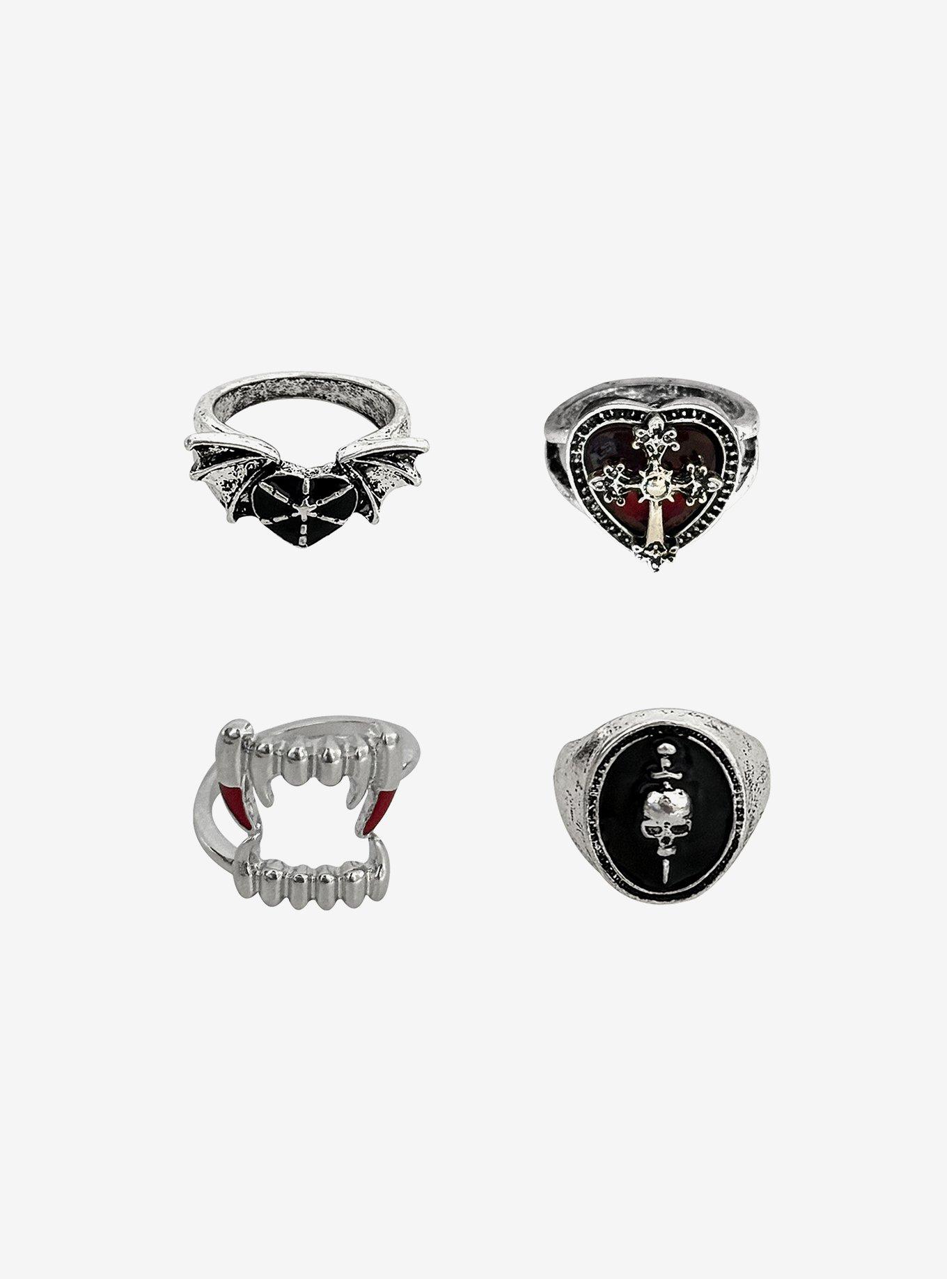 Cosmic Aura Gothic Vampire Ring Set, , hi-res