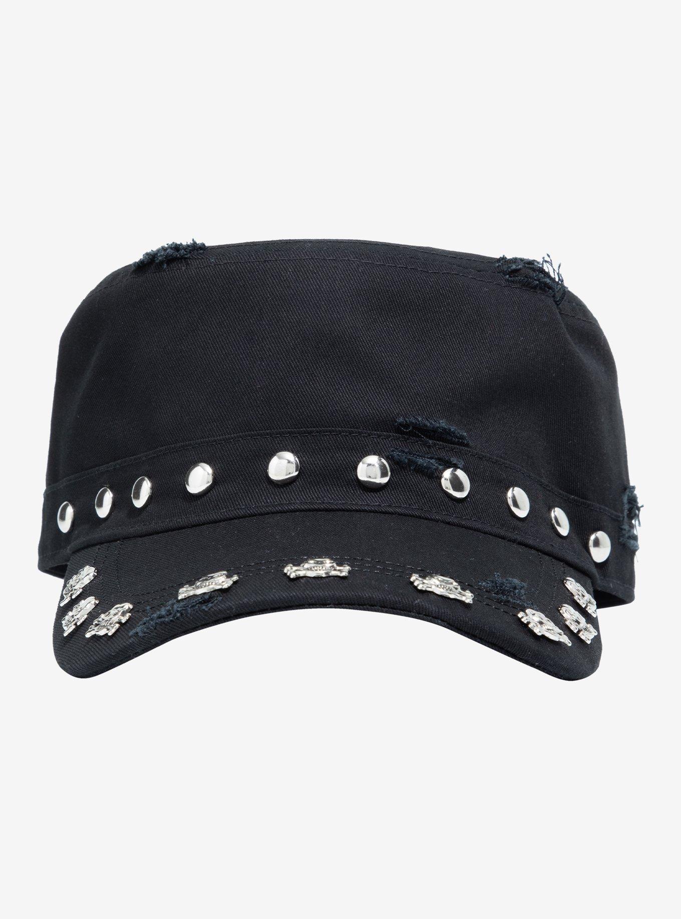 Skull Stud Distressed Cadet Hat, , hi-res