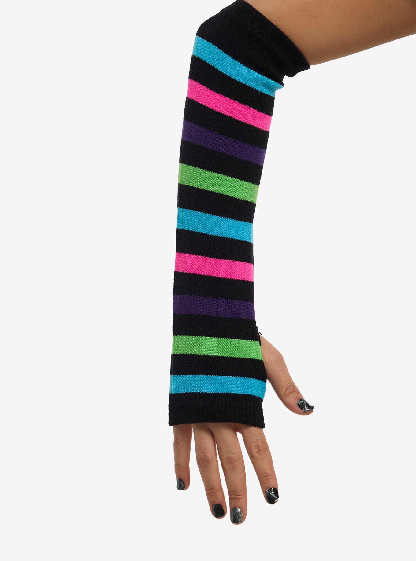 Rainbow Stripe Arm Warmers, , hi-res