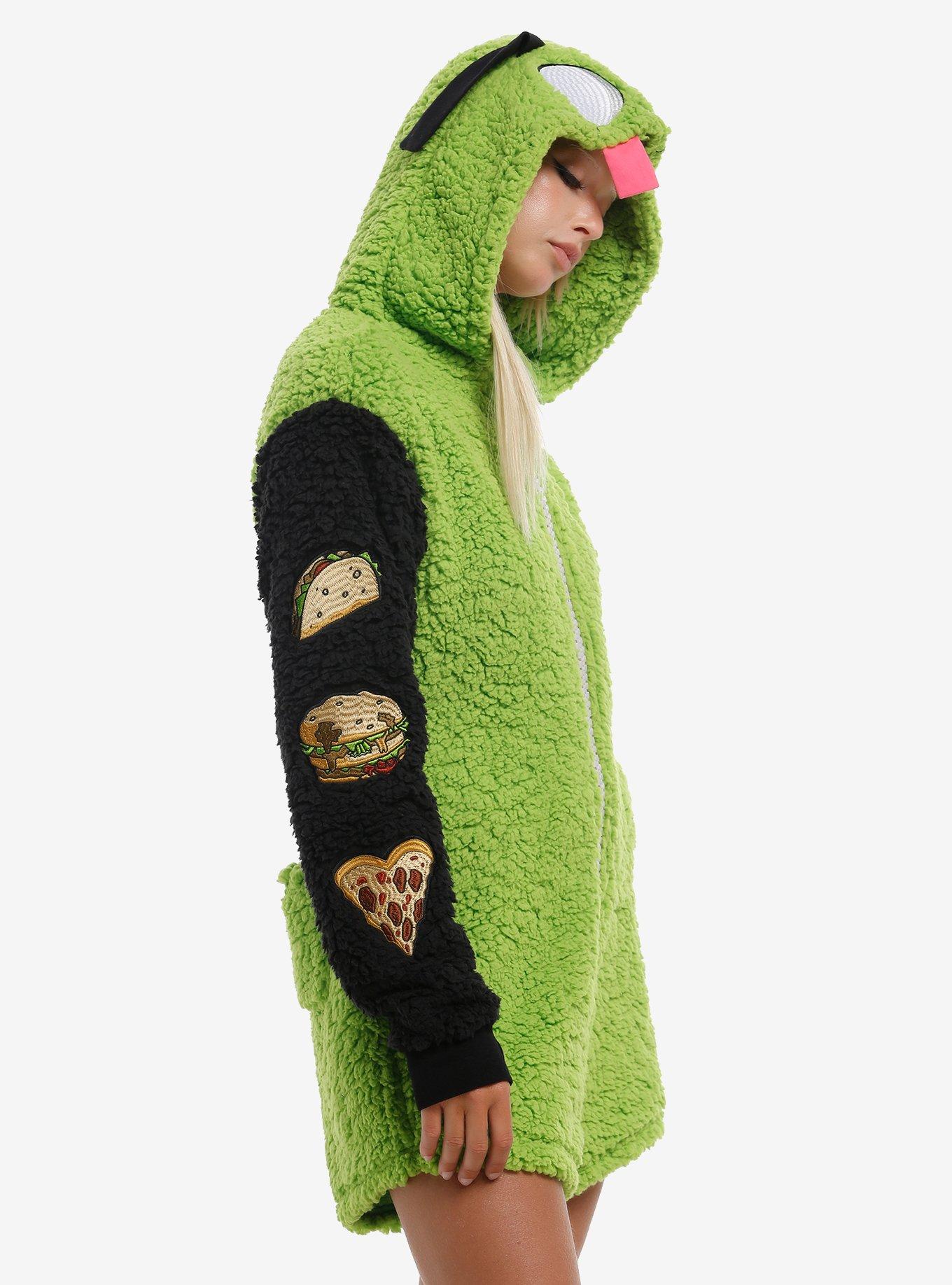 Invader Zim GIR Snacks Sherpa Romper, BLACK, alternate