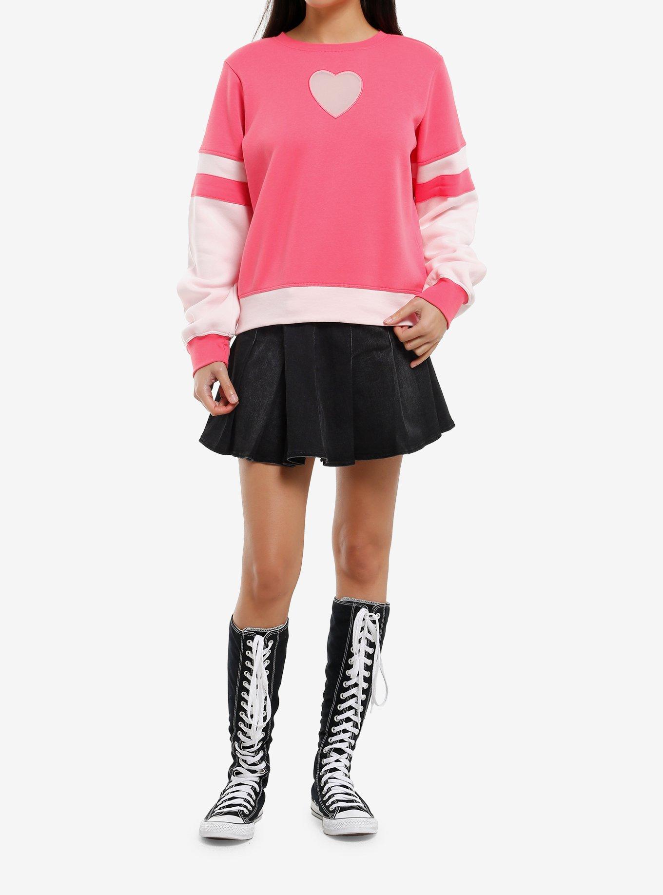 Hazbin Hotel Angel Dust Heart Mesh Girls Sweatshirt, , alternate