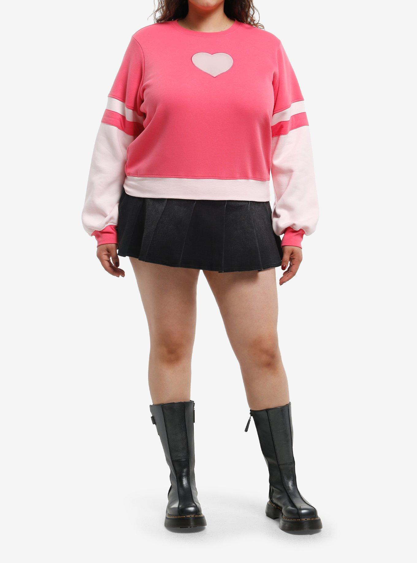 Hazbin Hotel Angel Dust Heart Mesh Girls Sweatshirt Plus Size, , alternate