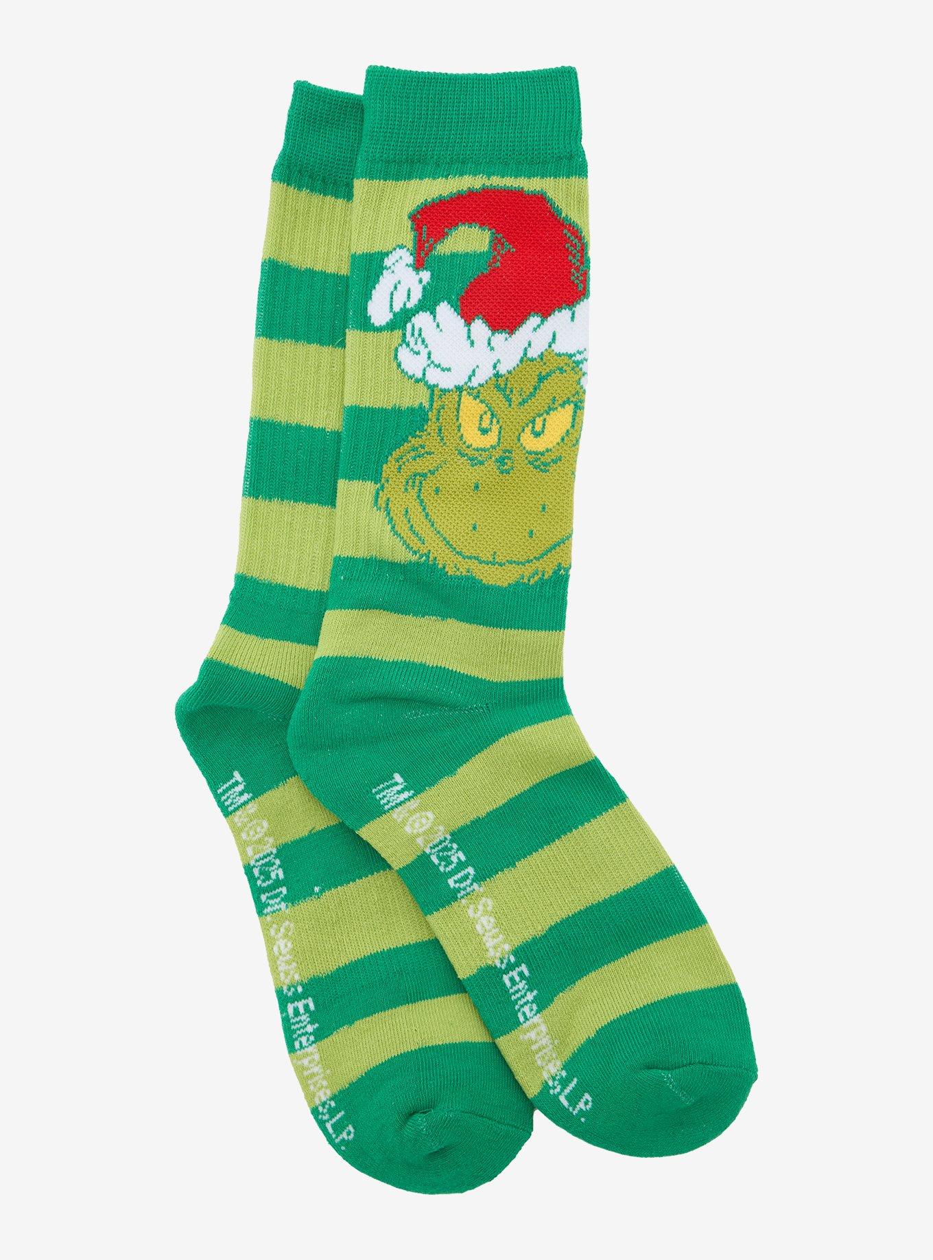 Dr. Seuss How The Grinch Stole Christmas! Stripe Crew Socks, , hi-res