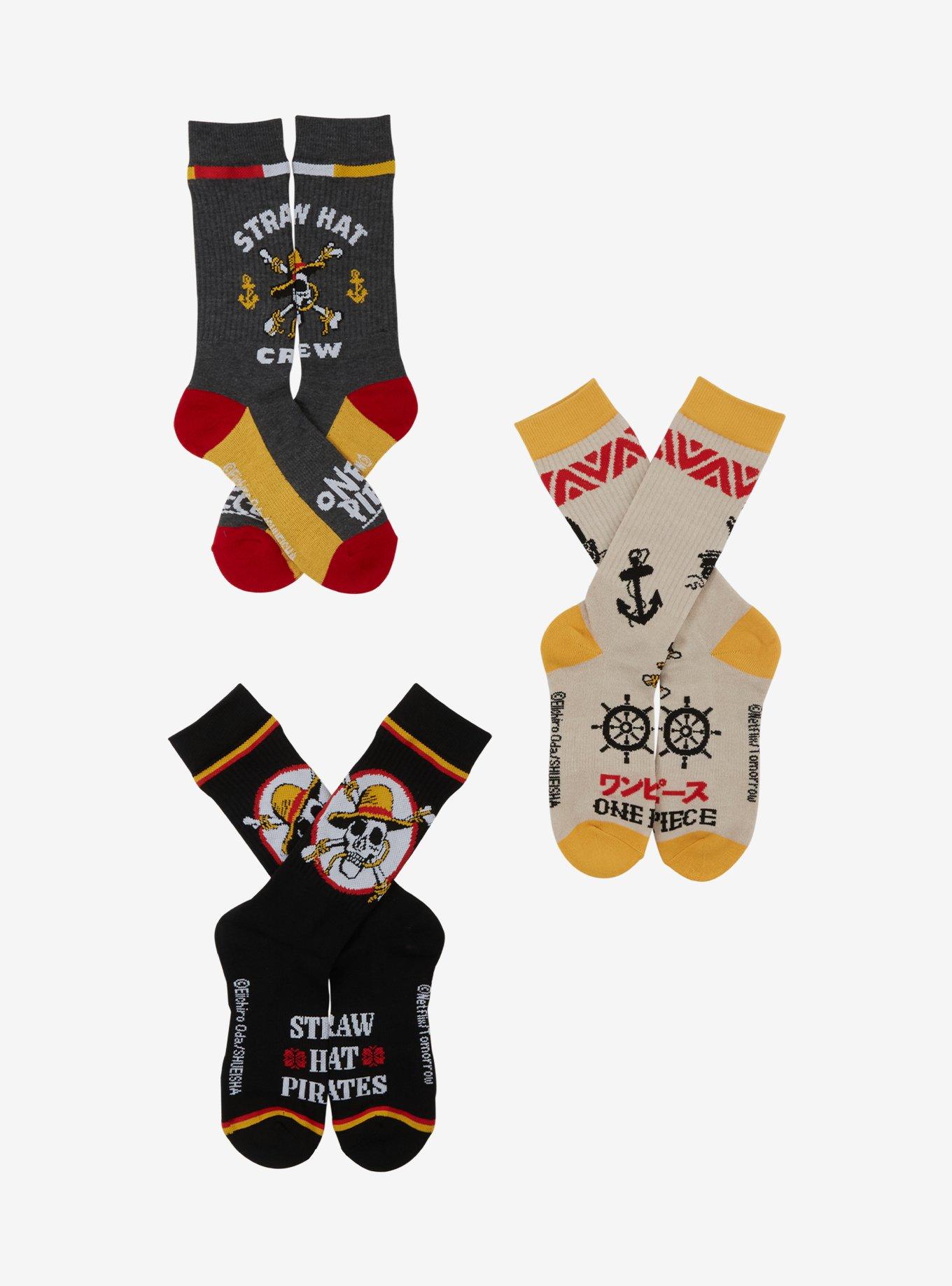 One Piece Live Action Straw Hat Crew Socks 3 Pair, , hi-res
