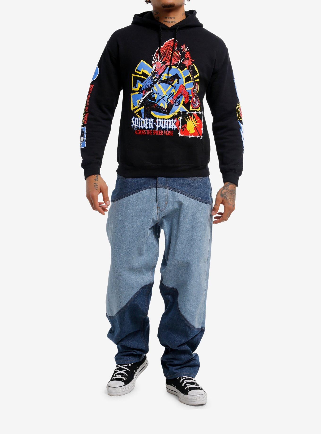 Marvel Spider-Man: Across The Spider-Verse Spider-Punk Metal Hoodie, BLACK, alternate