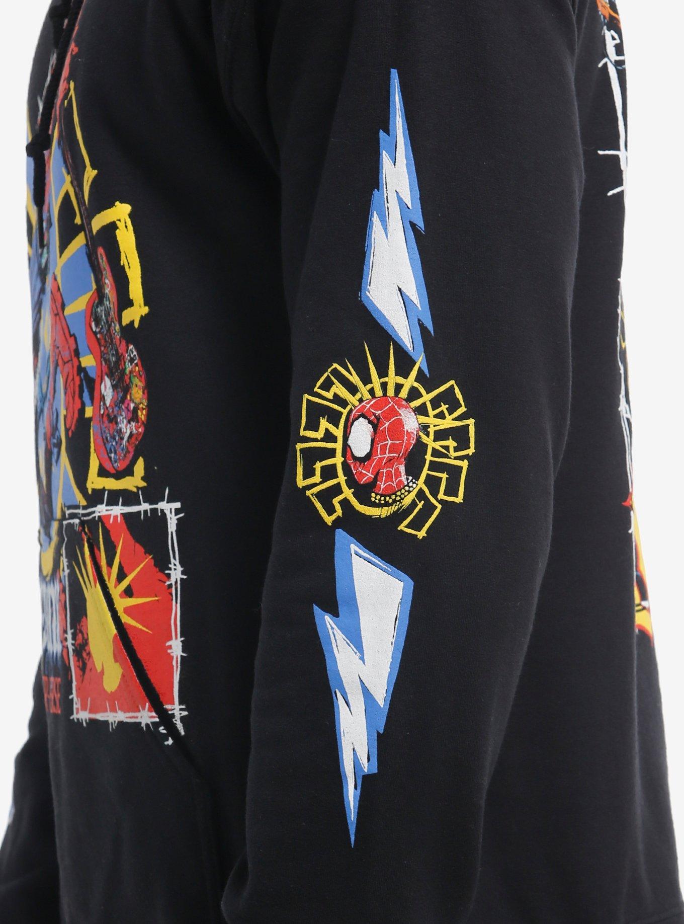 Marvel Spider-Man: Across The Spider-Verse Spider-Punk Metal Hoodie, BLACK, alternate