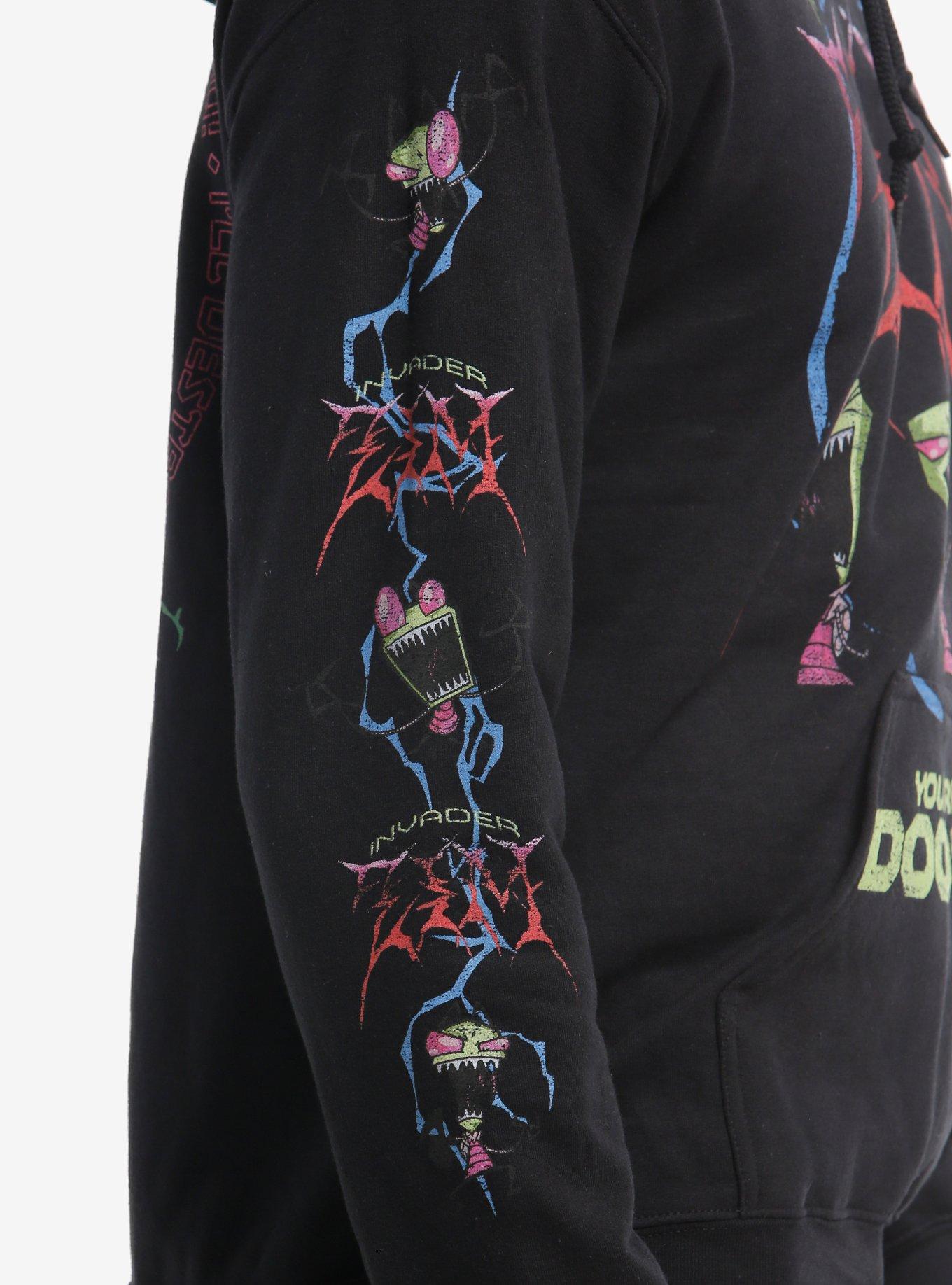 Invader Zim Metal Hoodie, BLACK, alternate