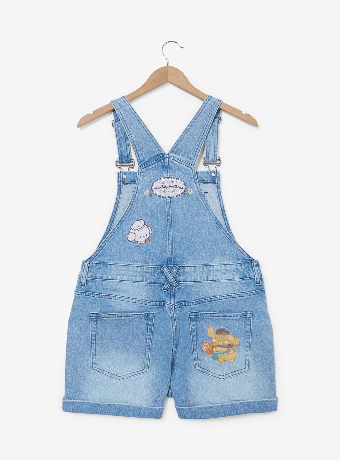 Sanrio Hello Kitty & Friends Bakery Women's Short Overalls - BoxLunch Exclusive, DENIM, alternate - view 3