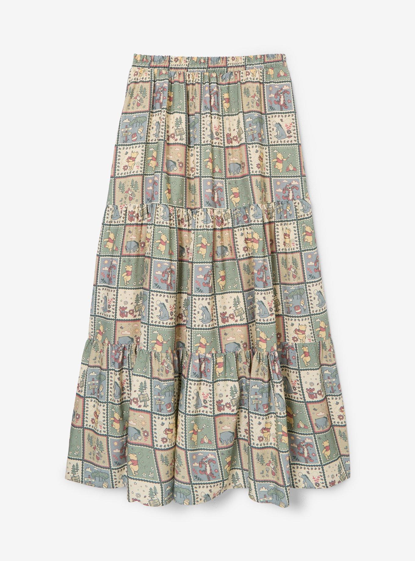 Disney Winnie The Pooh Patchwork Scenes Maxi Skirt, , hi-res