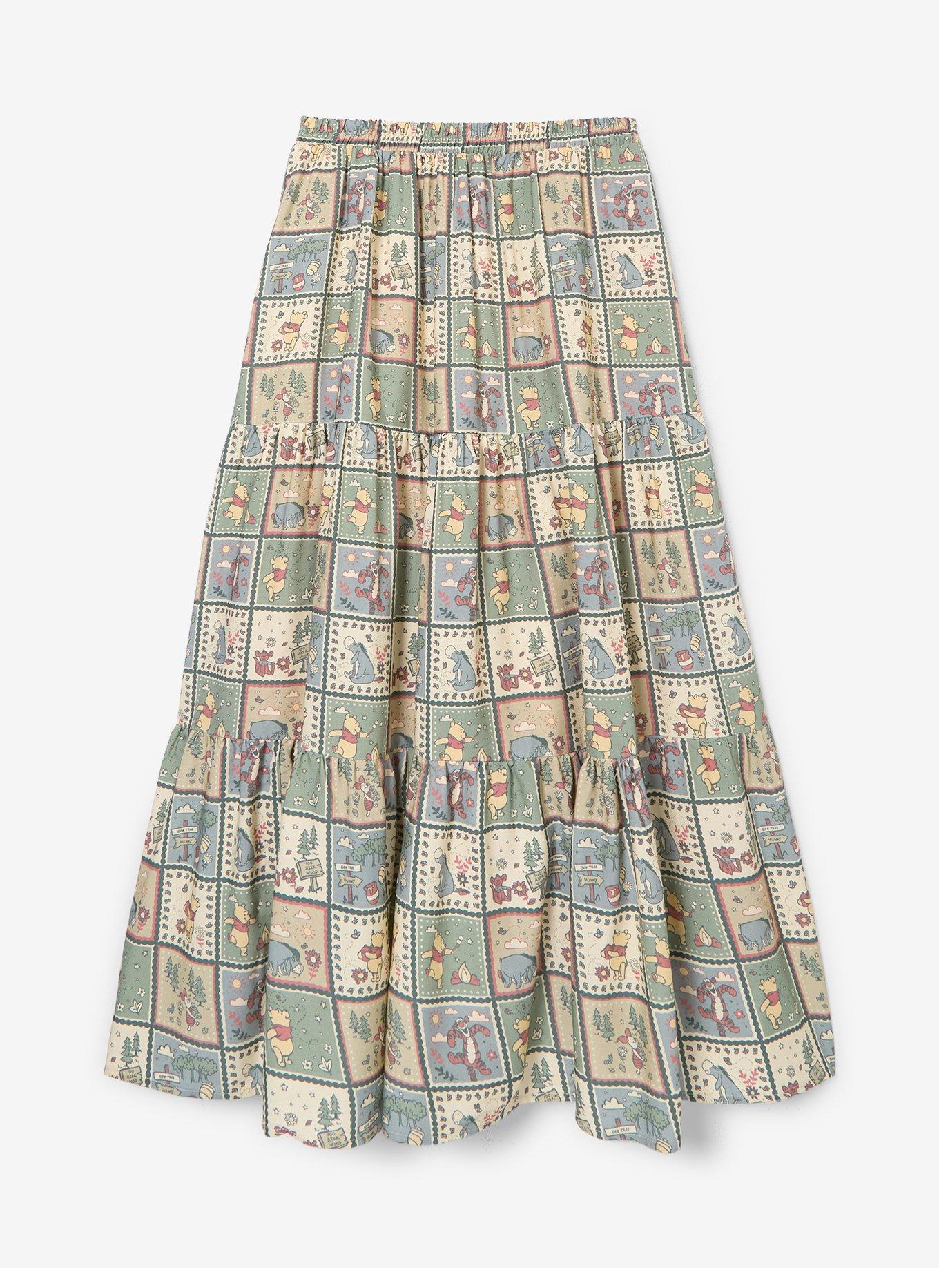 Disney Winnie The Pooh Patchwork Scenes Maxi Skirt Plus Size, MULTI, alternate - view 3