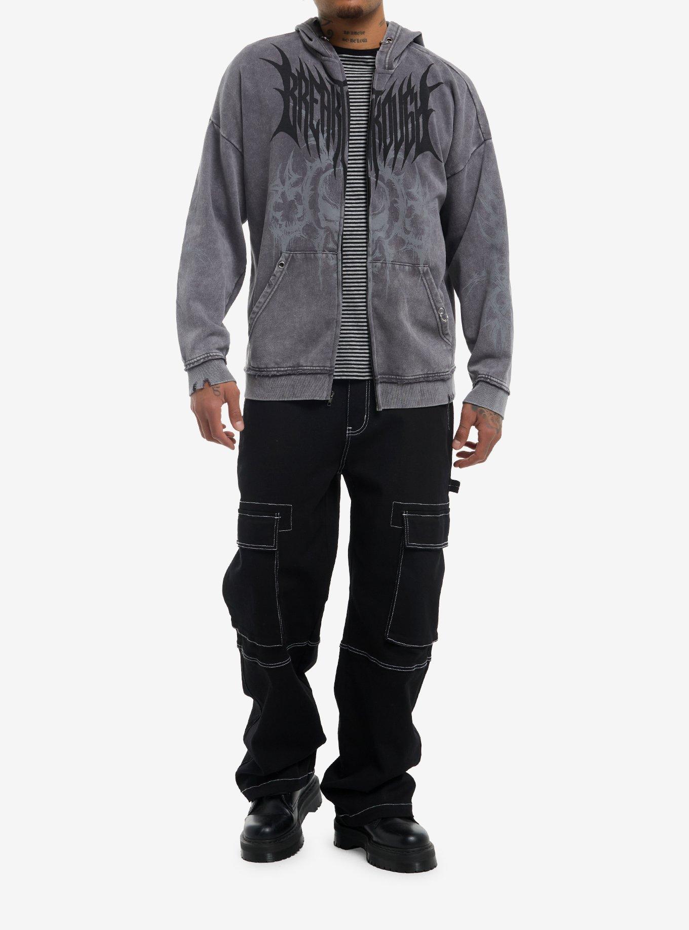 Breakthrough Skull Pierced Hoodie, , hi-res