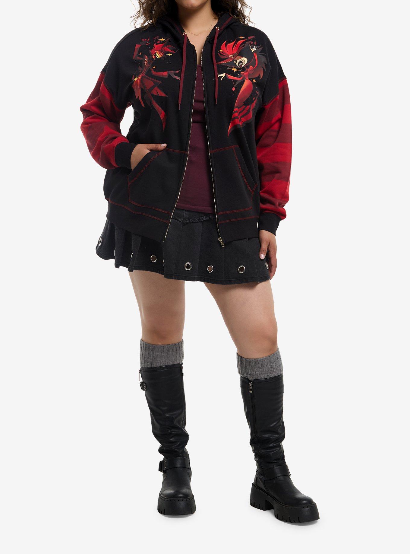 Hazbin Hotel Alastor & Rosie Hoodie Plus Size, RED, alternate