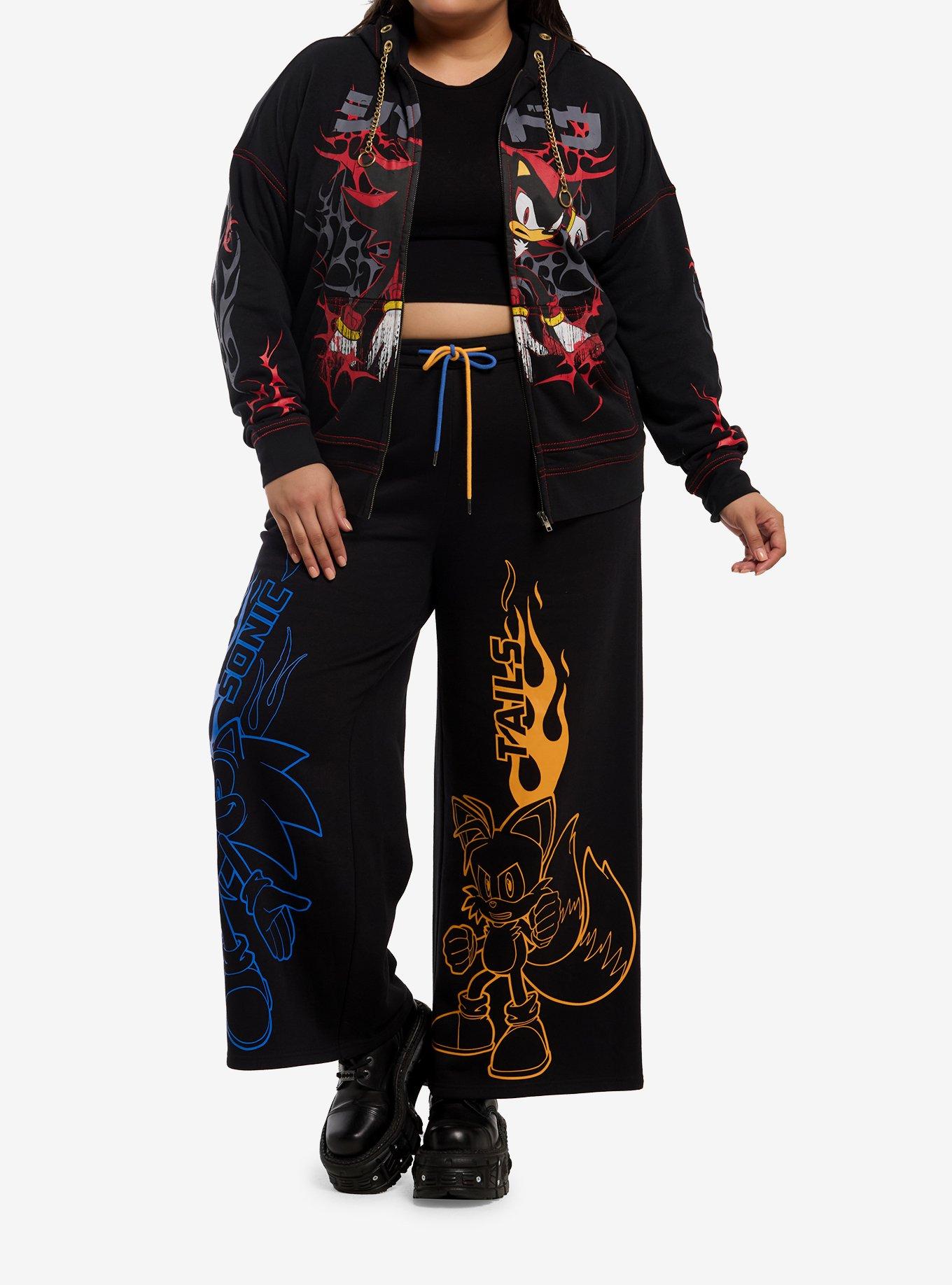 Sonic The Hedgehog Shadow Grommet Chain Hoodie Plus Size, MULTI, alternate - view 3