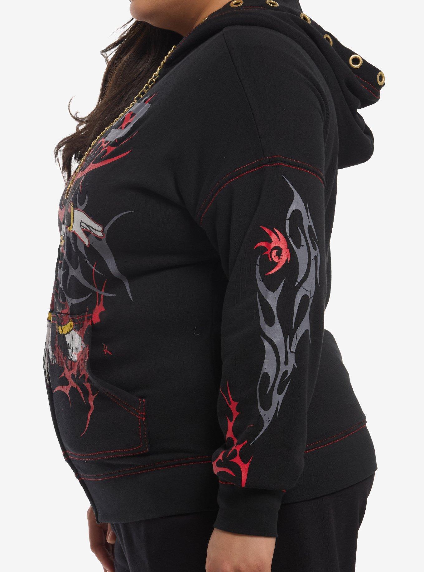 Sonic The Hedgehog Shadow Grommet Chain Hoodie Plus Size, MULTI, alternate - view 4
