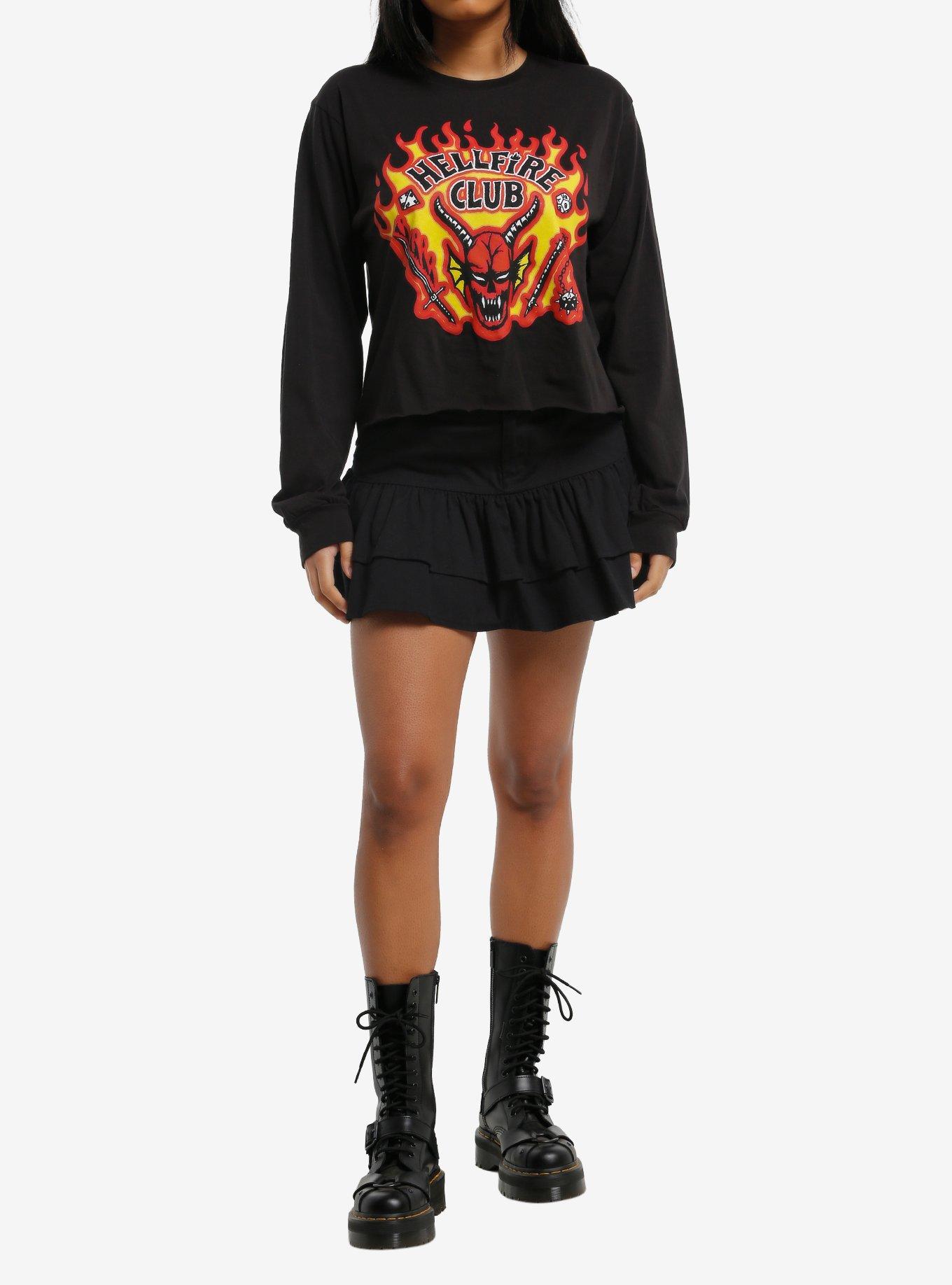 Stranger Things Hellfire Club Girls Crop Long-Sleeve T-Shirt, , hi-res