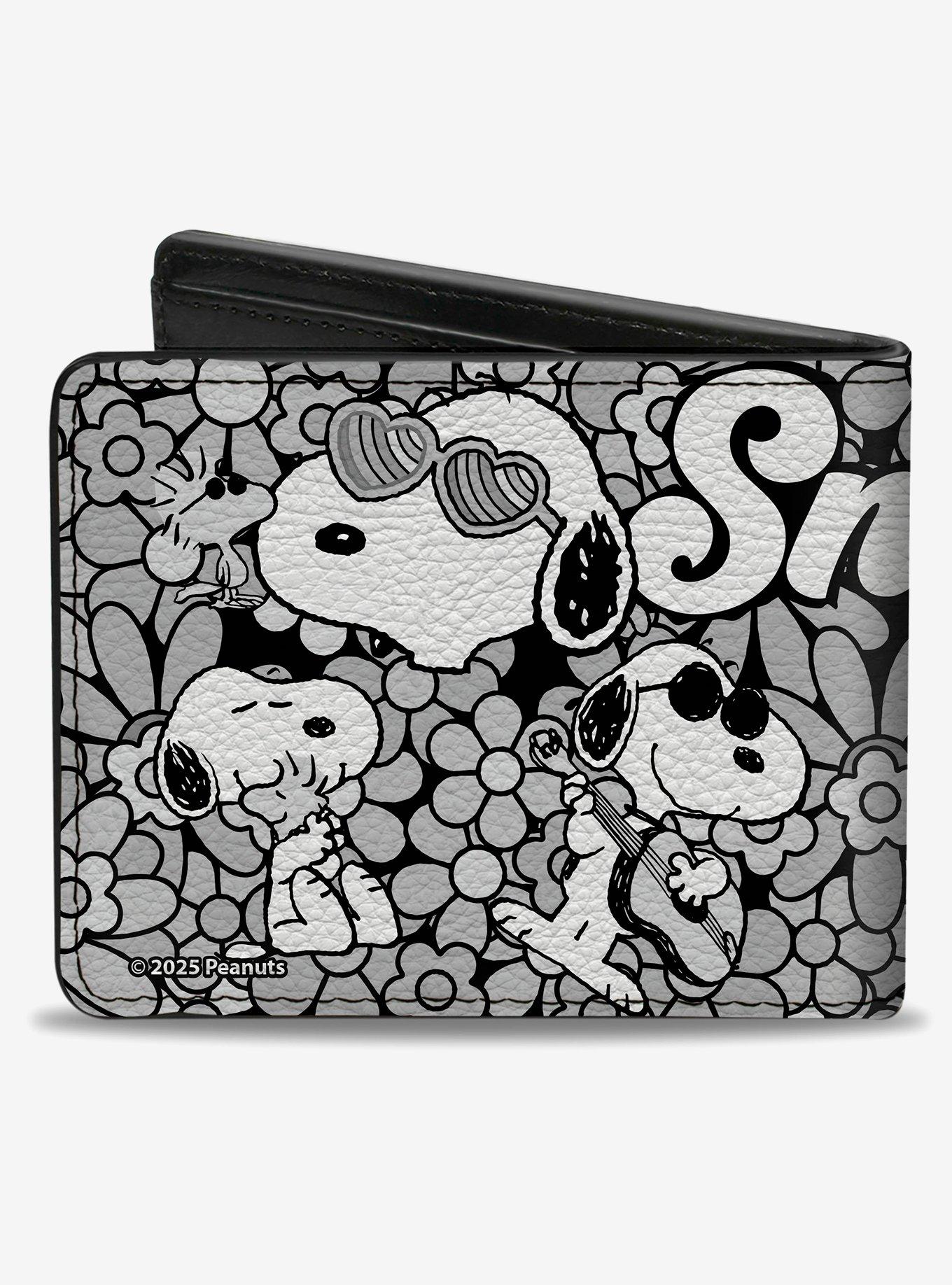 Peanuts Snoopy Poses and Daisy Flowers Bifold Wallet, , hi-res