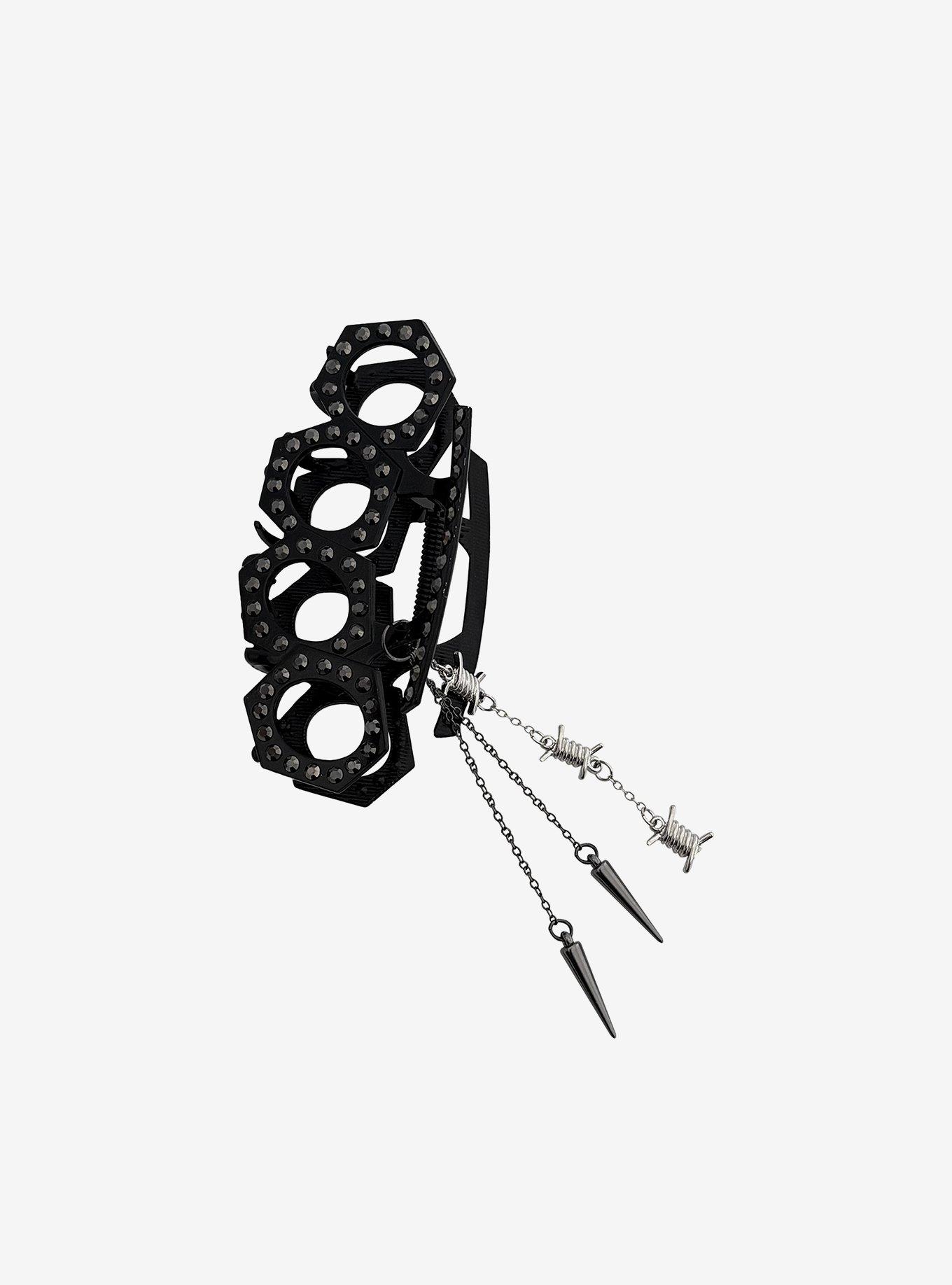 Brass Knuckle Barbed Wire Claw Hair Clip, , hi-res