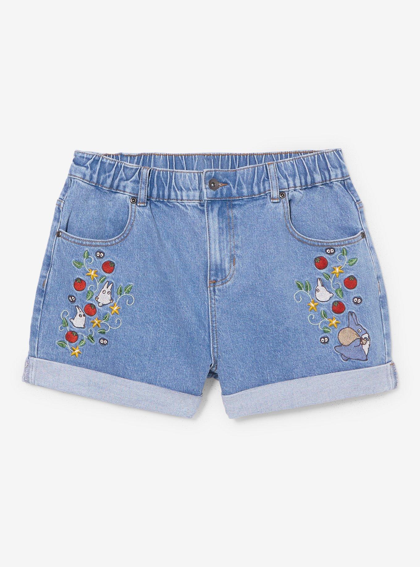 Studio Ghibli&reg; My Neighbor Totoro Veggies Embroidered High Waisted Shorts, , hi-res