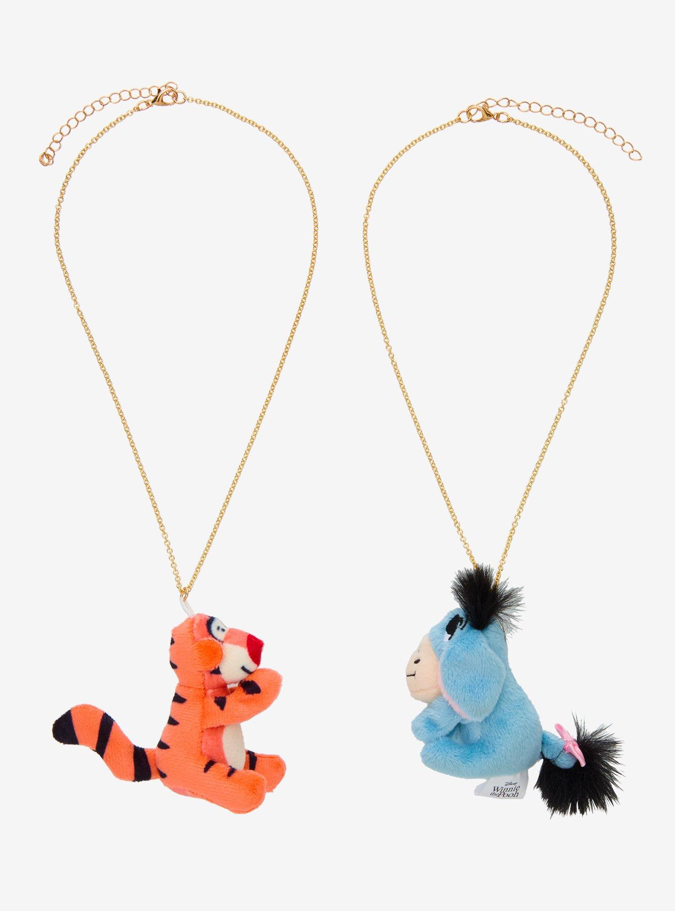 Disney Winnie The Pooh Tigger & Eeyore Plush Magnetic Best Friend Necklace Set, , hi-res