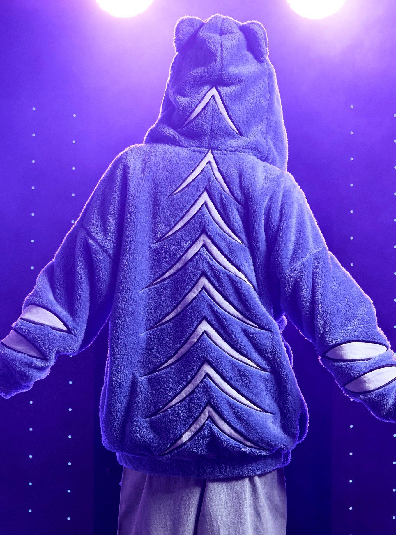 KPop Demon Hunters Derpy Tiger Character Patch Girls Fuzzy Hoodie, , hi-res