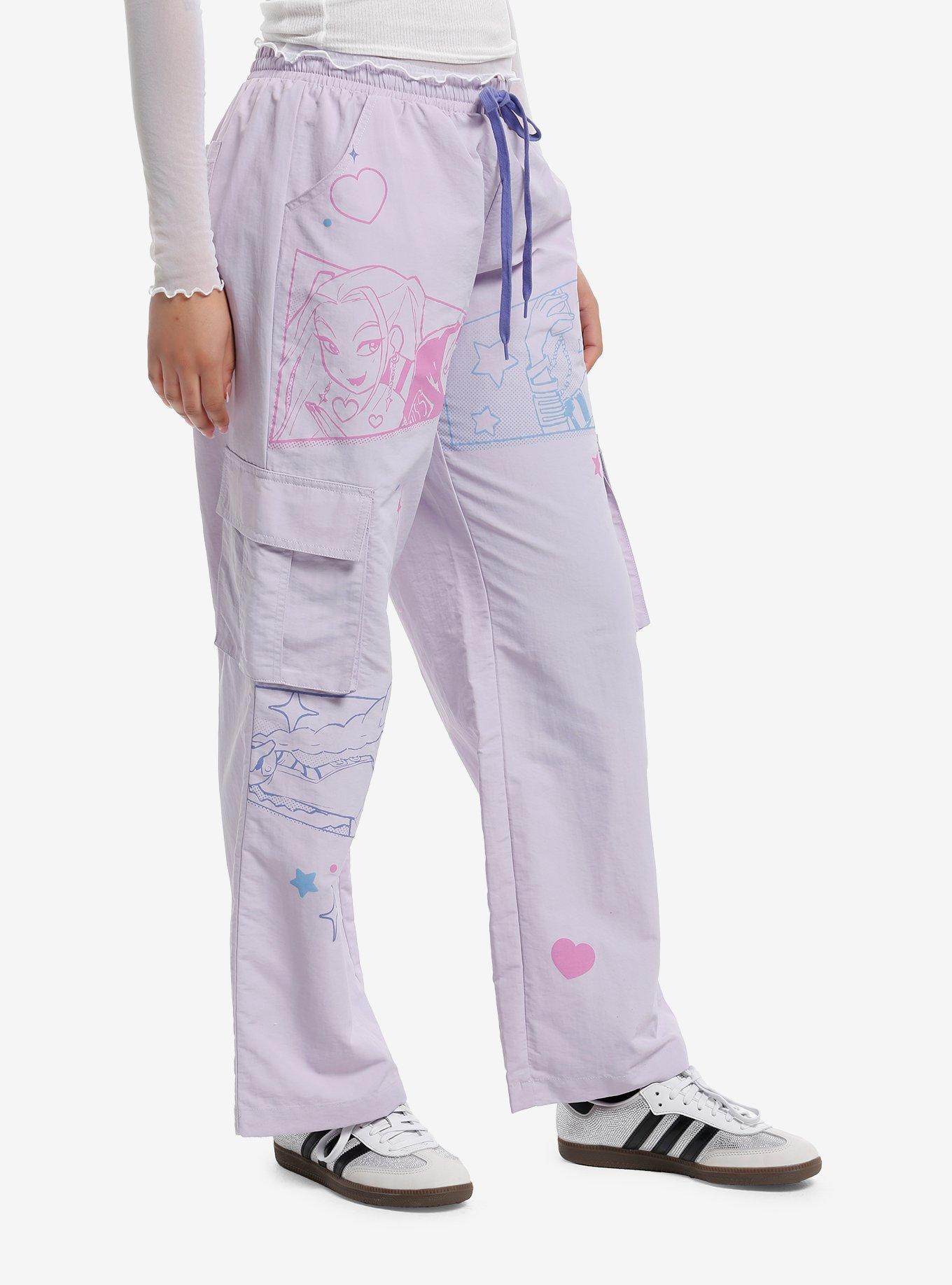 KPop Demon Hunters Huntrix Girls Cargo Pants, MULTI, alternate