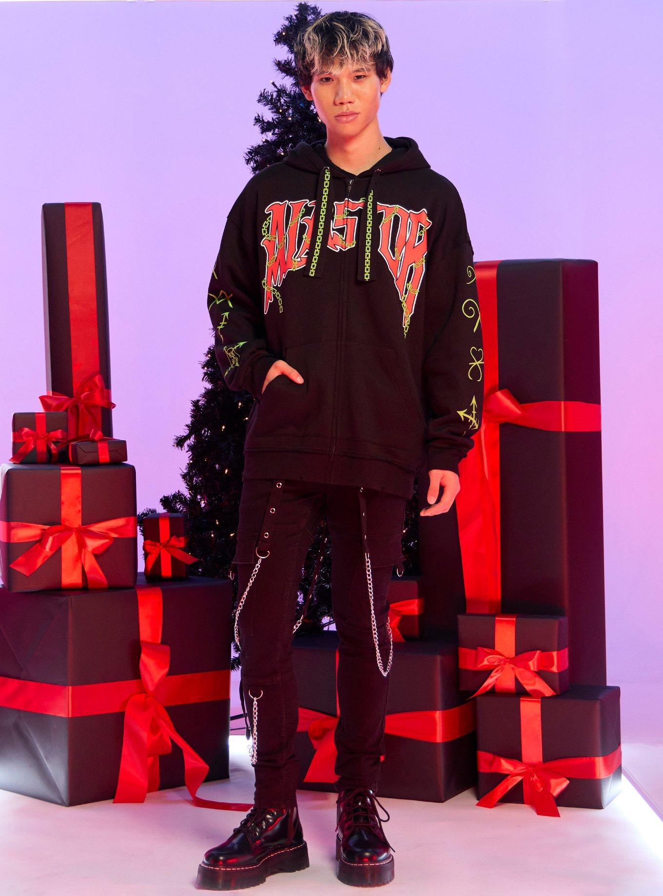 Hazbin Hotel Alastor Chain Hoodie, BLACK, alternate