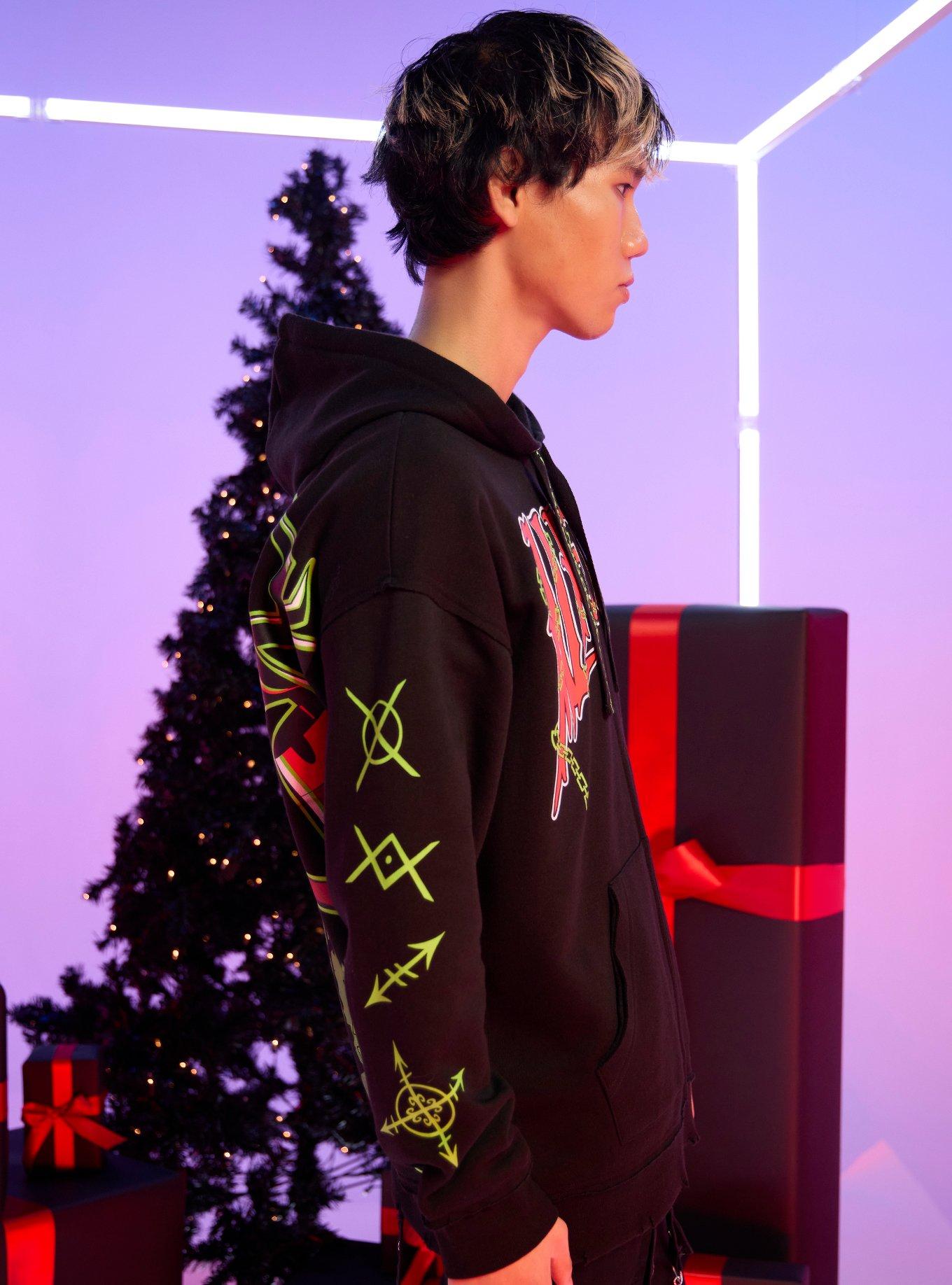 Hazbin Hotel Alastor Chain Hoodie, BLACK, alternate