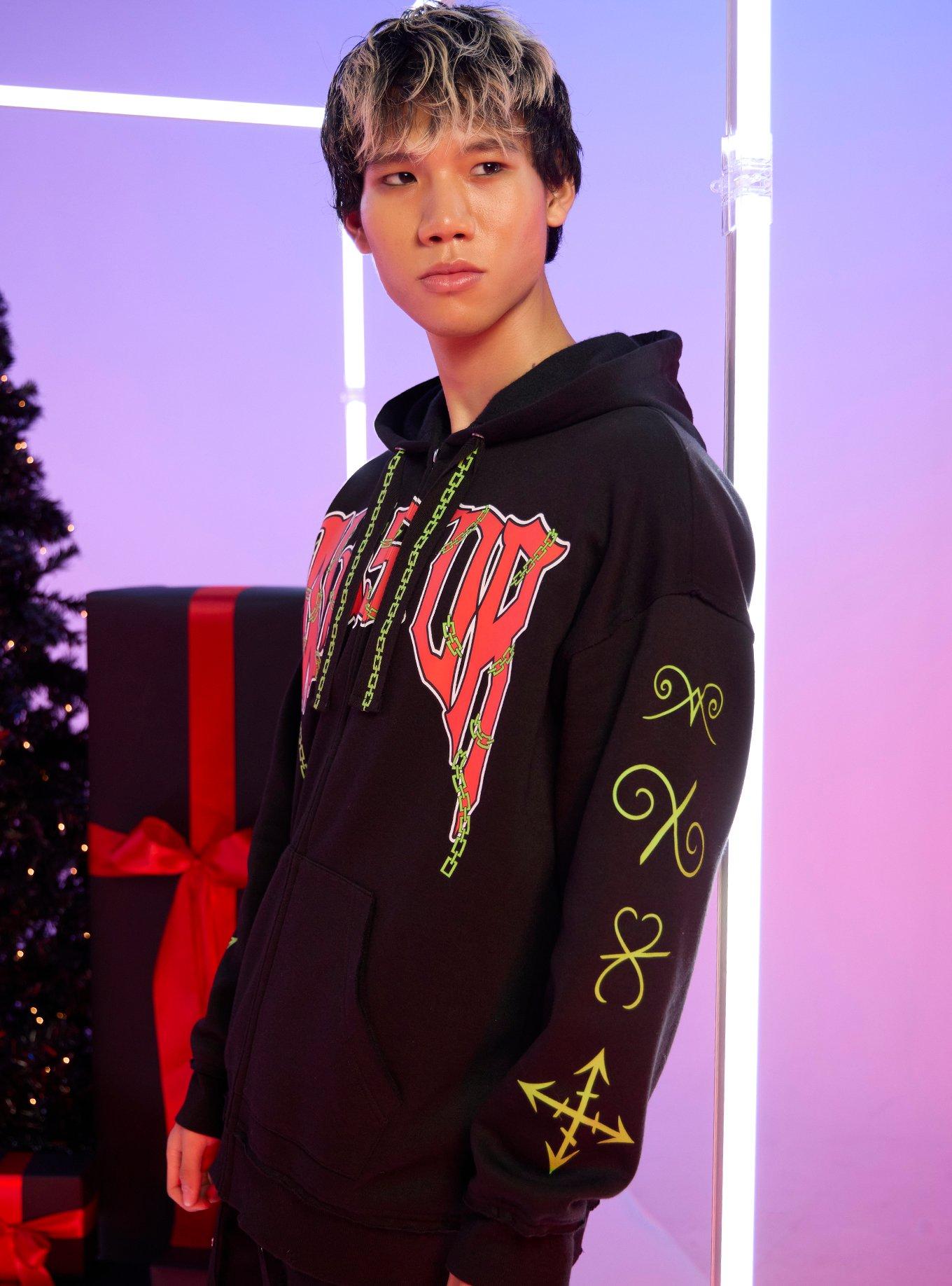 Hazbin Hotel Alastor Chain Hoodie, BLACK, alternate