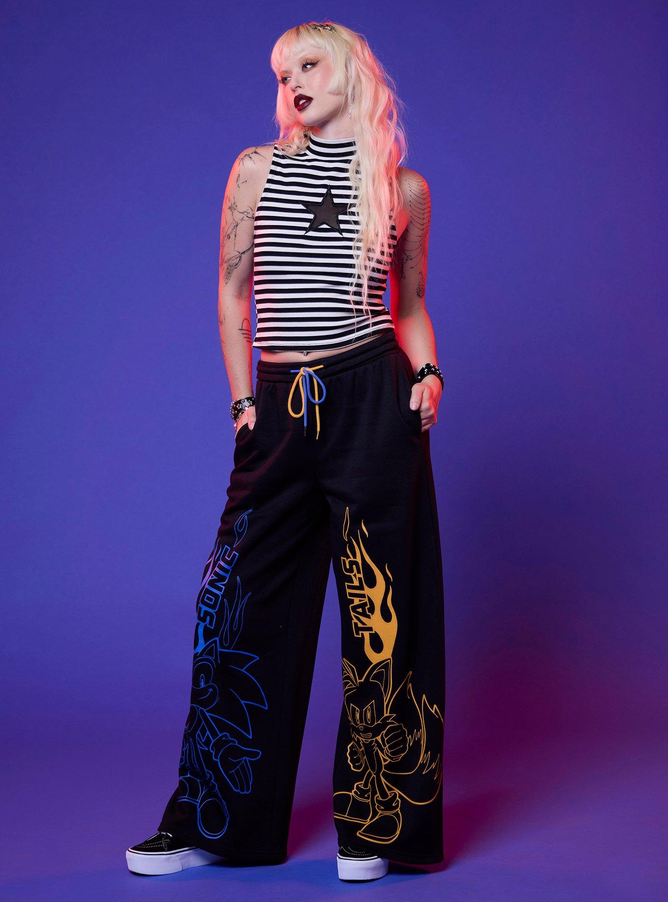 Sonic The Hedgehog Tails & Sonic Wide Leg Sweatpants, , hi-res