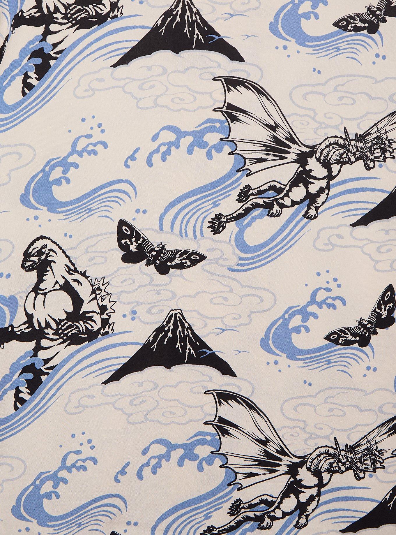 Godzilla Characters Allover Print Woven Button-Up - BoxLunch Exclusive, , alternate