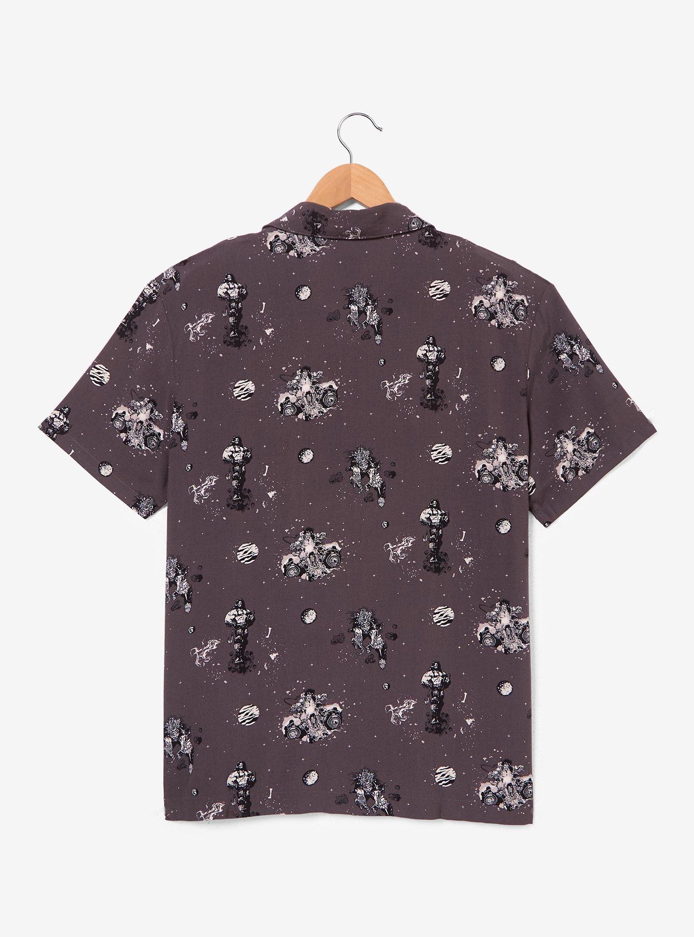 DC Comics Supergirl Lobo Allover Print Woven Button-Up - BoxLunch Exclusive, BLACK, alternate