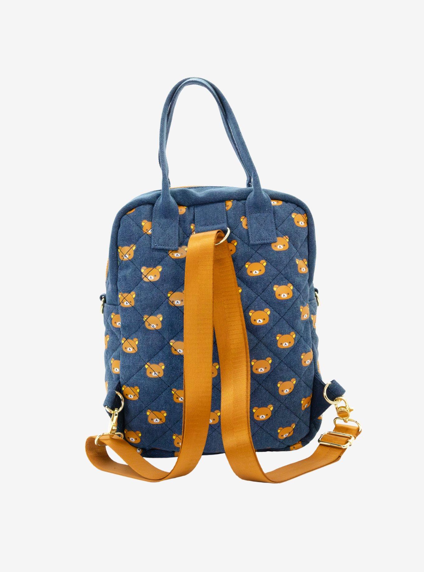 Whatever! Makes You Happy x Rilakkuma Allover Print Denim Reversible Convertible Bag, , hi-res
