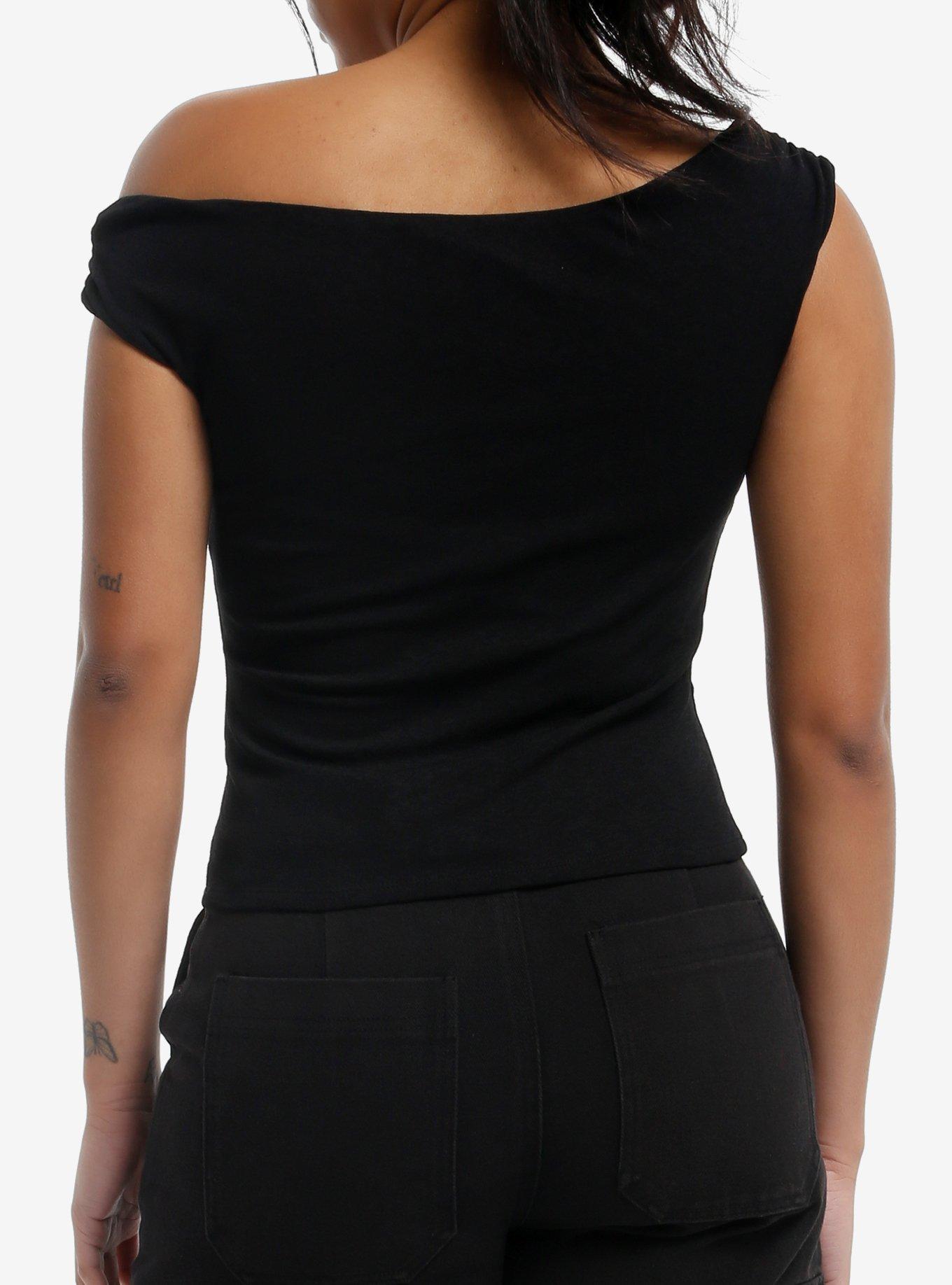 Black Off-Shoulder Top, MULTI, alternate