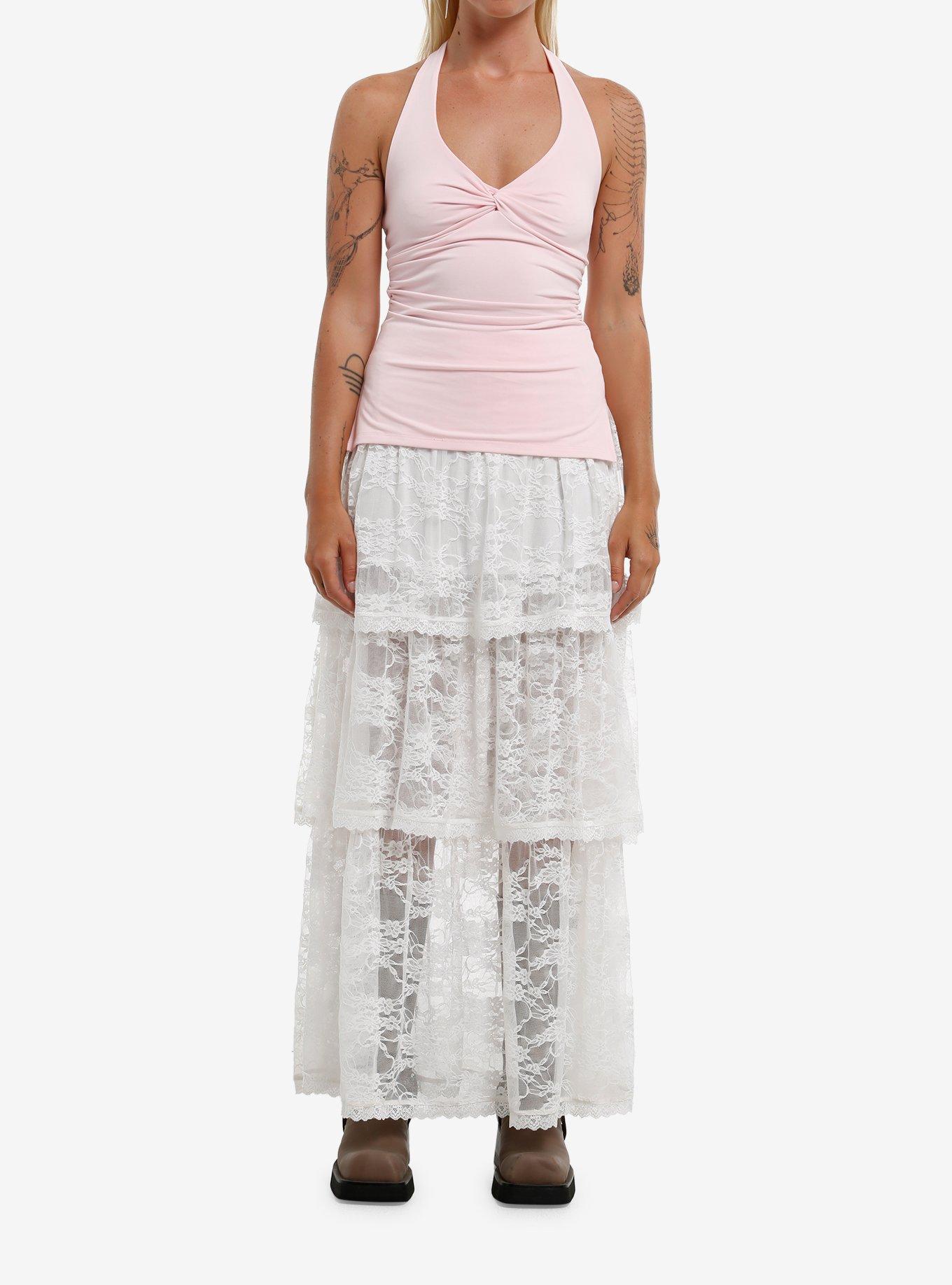 Baby Pink Girls Halter Top, , hi-res