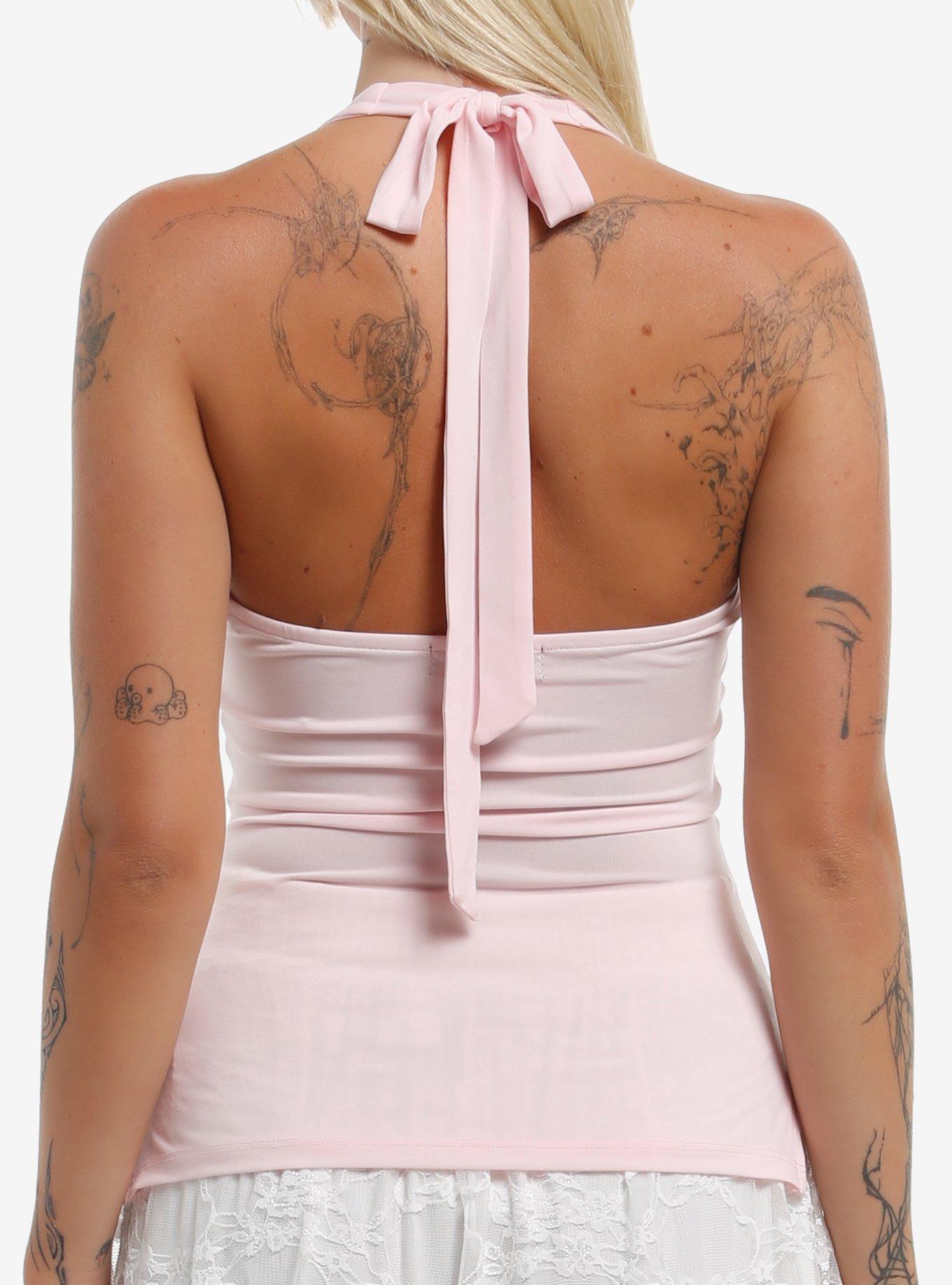 Baby Pink Girls Halter Top, MULTI, alternate