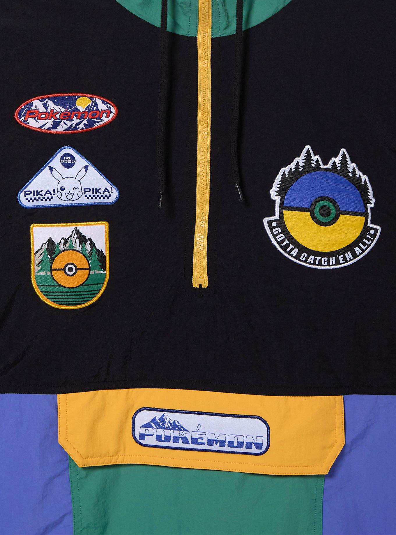 Pok&eacute;mon Embroidered Patches Color Block Windbreaker - BoxLunch Exclusive, MULTI, alternate