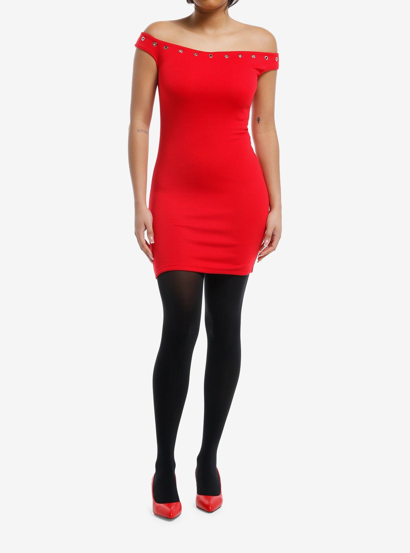 Red Grommet Mini Dress, , hi-res