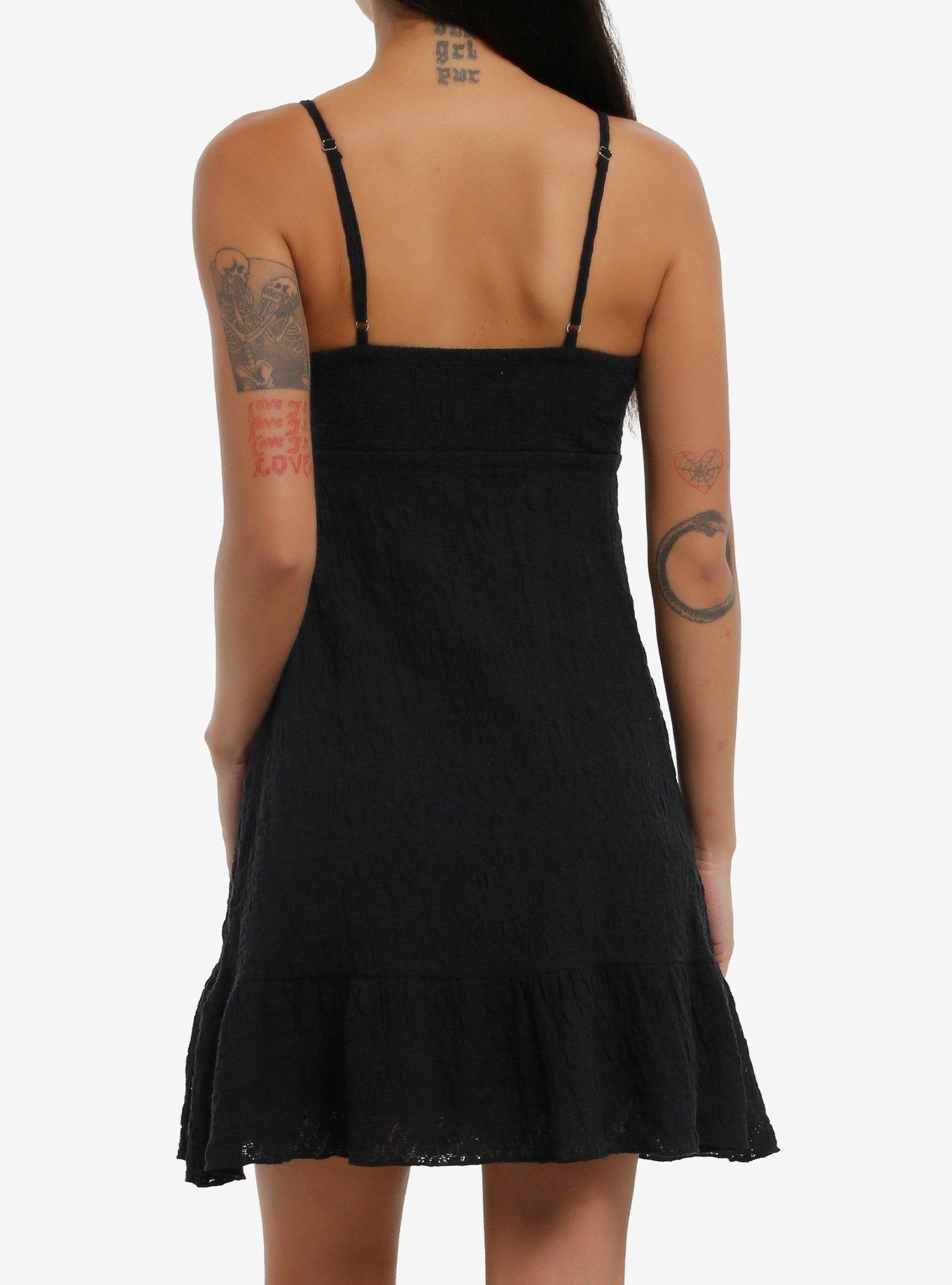 Black Crinkle Lace Cami Dress, MULTI, alternate