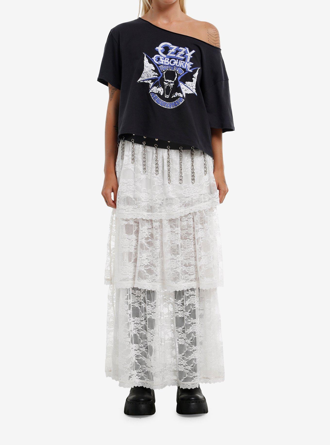 Ozzy Osbourne Screaming Bat Girls Off-Shoulder T-Shirt, , hi-res