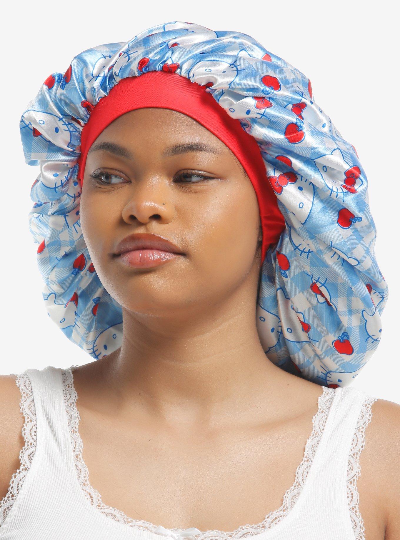 Hello Kitty Blue Plaid Reversible Bonnet, , hi-res