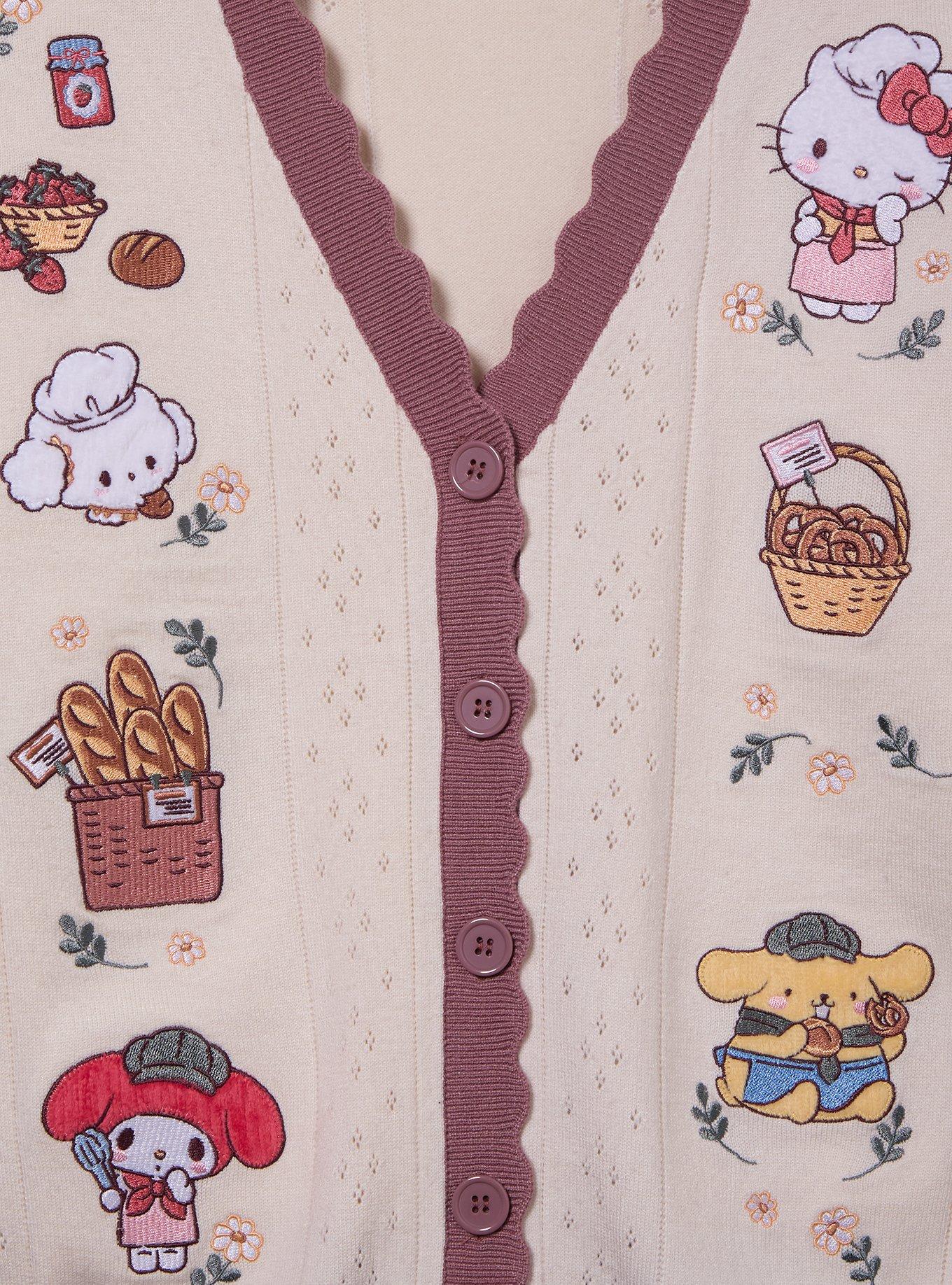 Sanrio Hello Kitty and Friends Bakery Women's Plus Size Scalloped Cardigan &mdash; BoxLunch Exclusive, CREAM, alternate