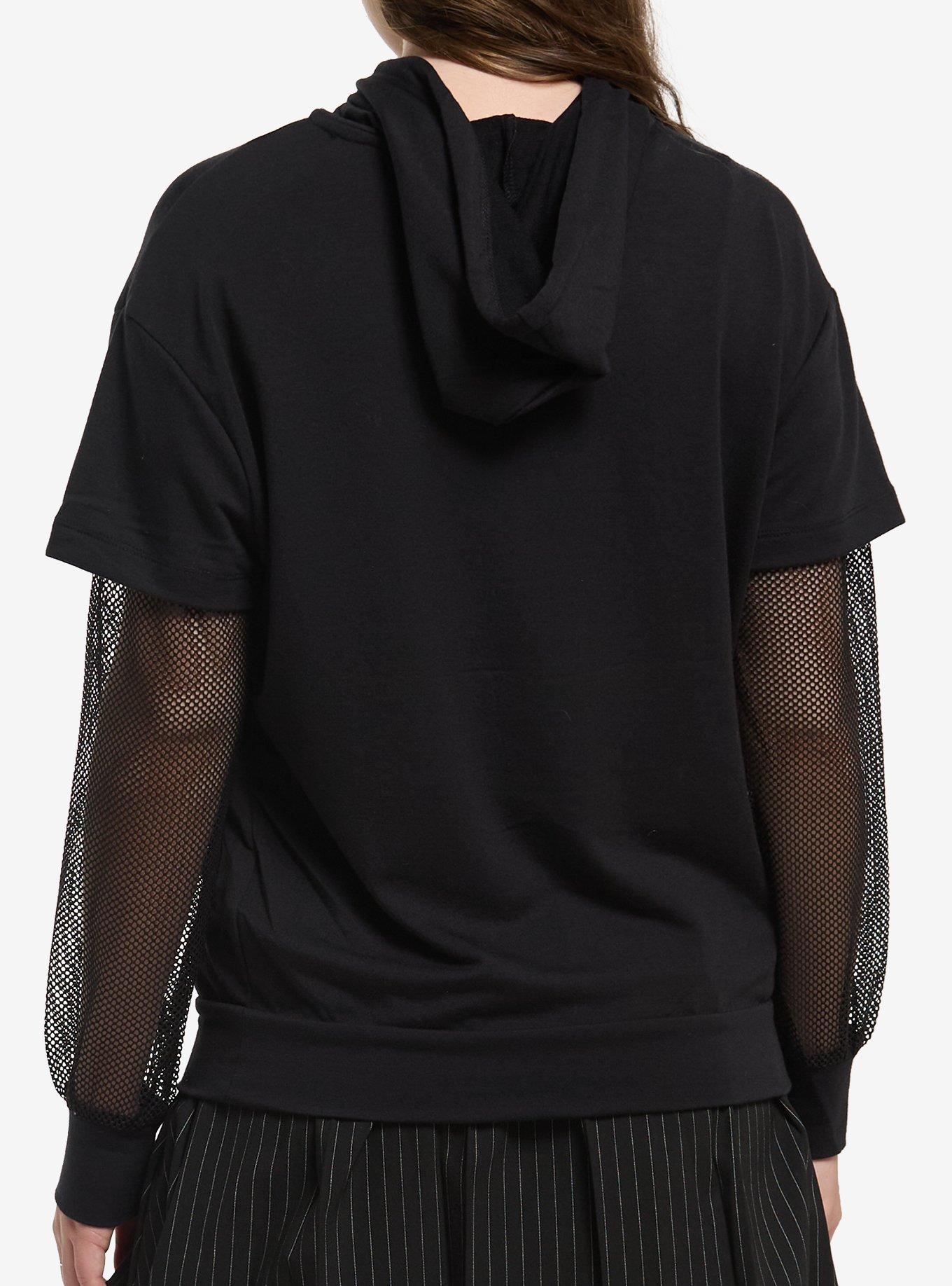 Skull Roses Mesh Girls Long-Sleeve Twofer, MULTI, alternate