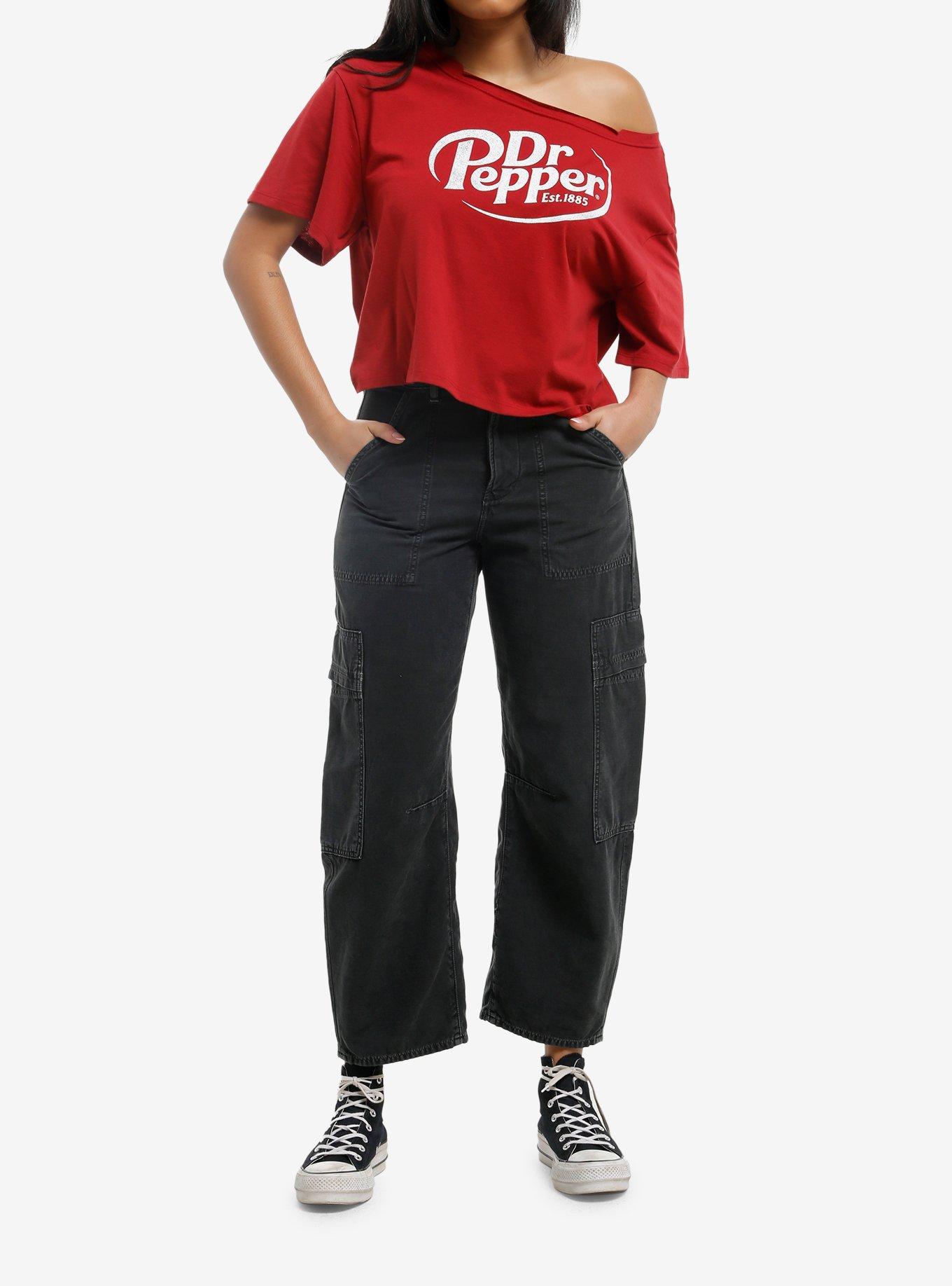 Dr. Pepper Logo Girls Off-Shoulder T-Shirt, , hi-res