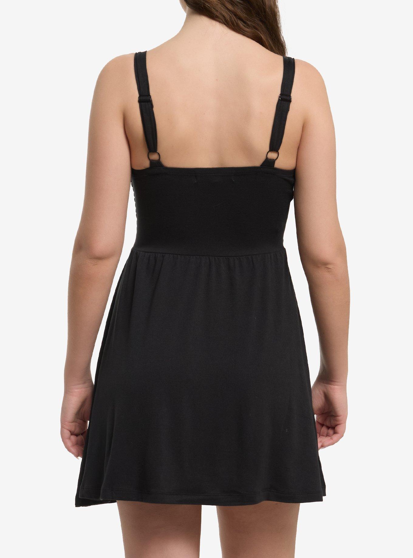 Black Smock Mini Tank Dress, MULTI, alternate