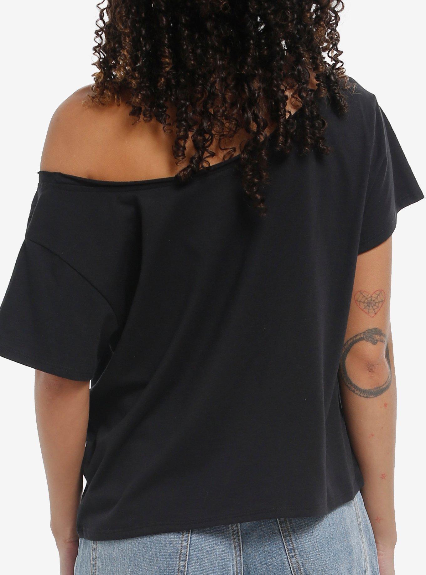 Gloomy Bear Pink Metal Girls Off-The-Shoulder T-Shirt, , hi-res