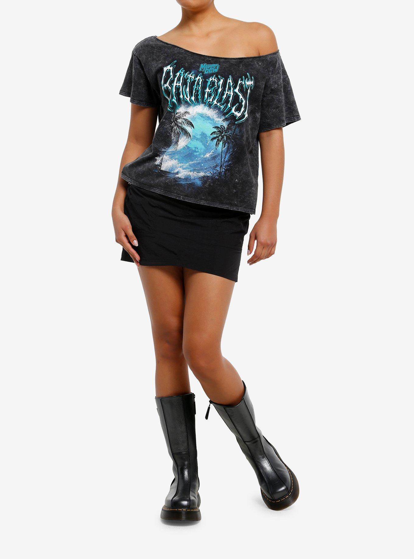 Mountain Dew Baja Blast Wave Wash Girls Off-Shoulder Top, , hi-res