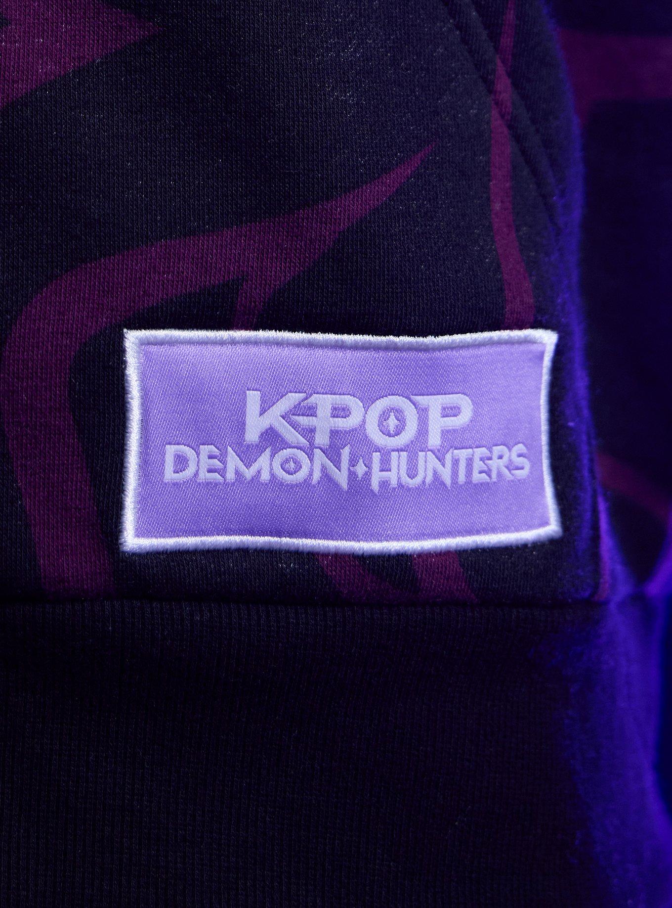 KPop Demon Hunters Saja Boys Demon Patterns Hoodie, BLACK, alternate